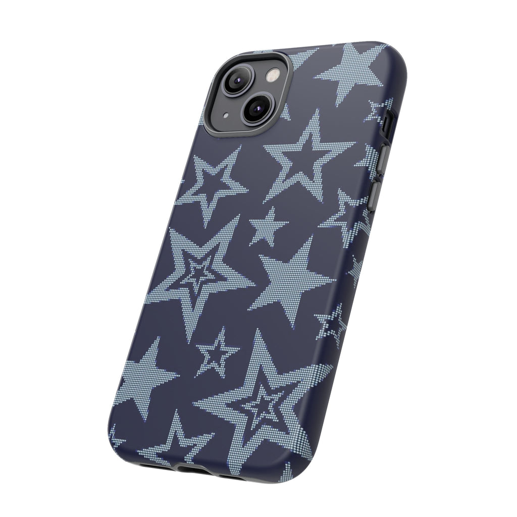 Navy Star Pattern Tough iPhone Case