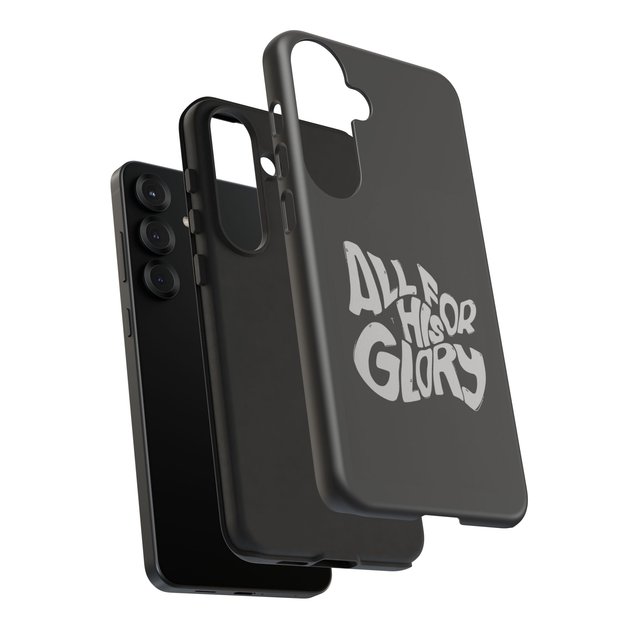 All For His Glory Phone Case — Christian Faith Script Protective Cover