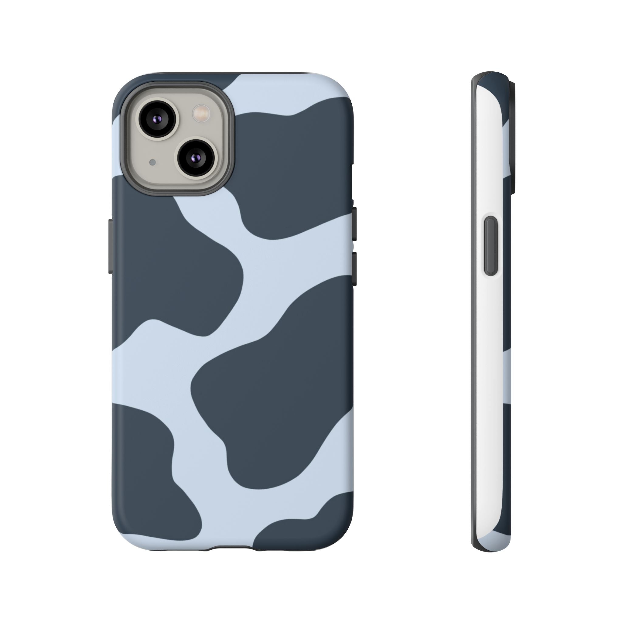 Cow Print Tough iPhone Case — Blue Black Abstract Pattern