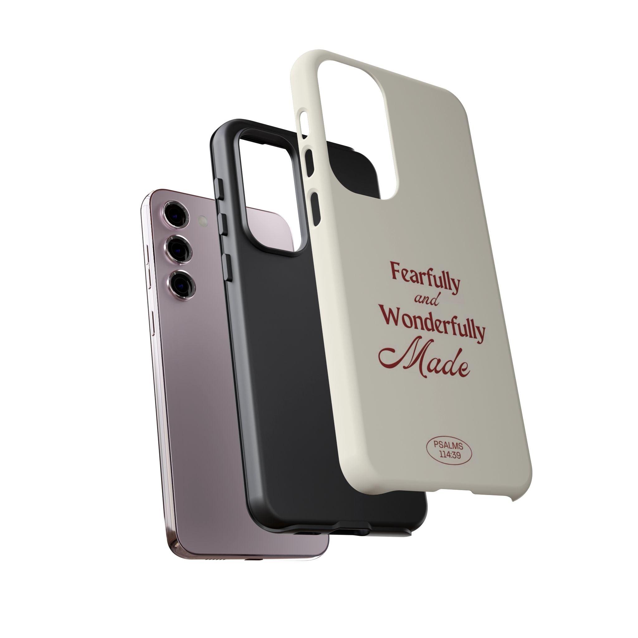 Tough Phone Case — "Fearfully and Wonderfully Made" Christian Scripture Protective Case