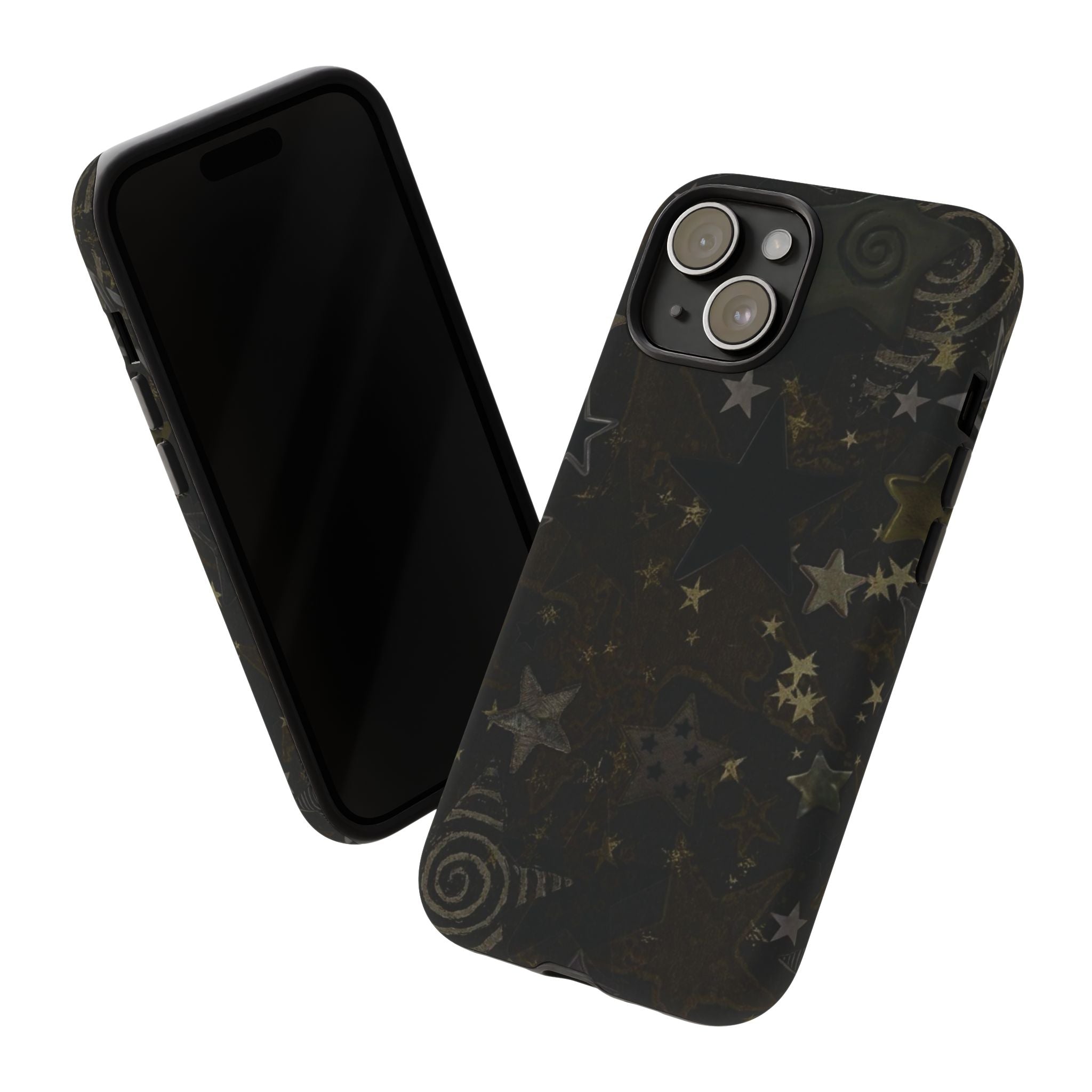 Black Starry iPhone Case – Protective Tough Case with Subtle Galaxy Pattern