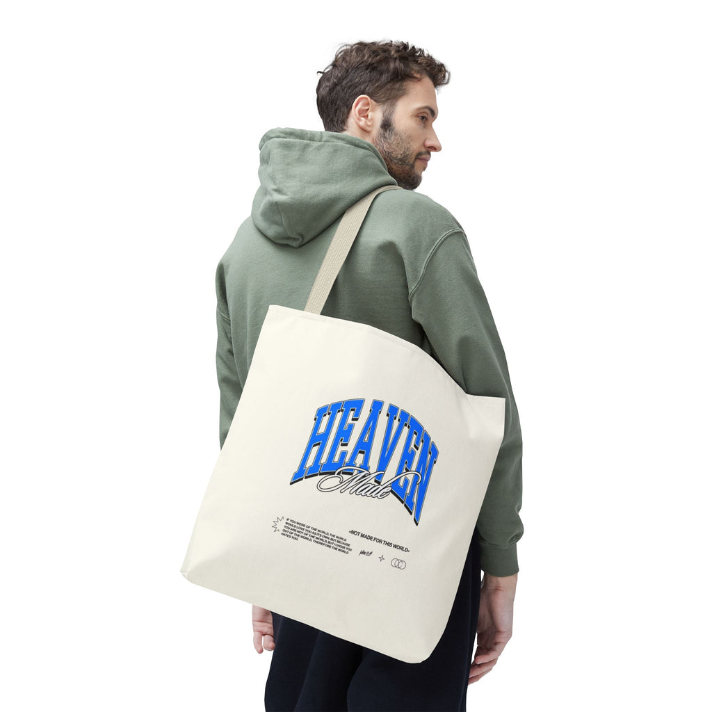 Heaven Music Tote Bag - Retro Blue Graphic All-Over Print