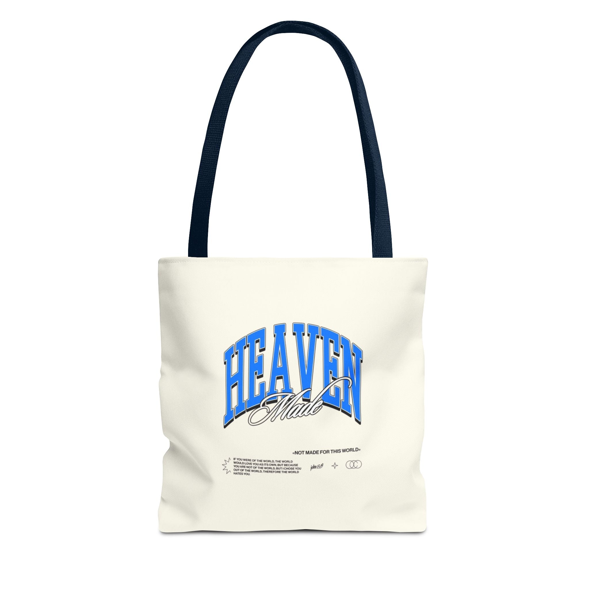 Heaven Music Tote Bag - Retro Blue Graphic All-Over Print