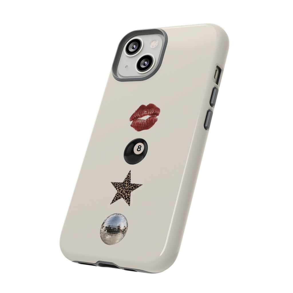 Kiss 8-Ball Star iPhone Case – Trendy Minimalist Protective Cover