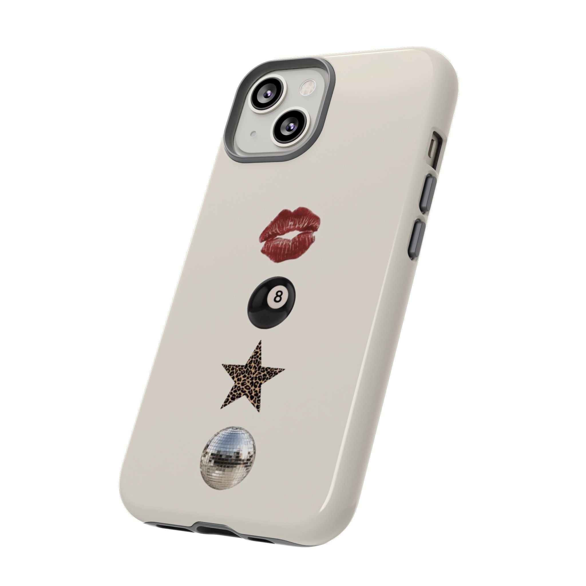 Kiss 8-Ball Star iPhone Case – Trendy Minimalist Protective Cover