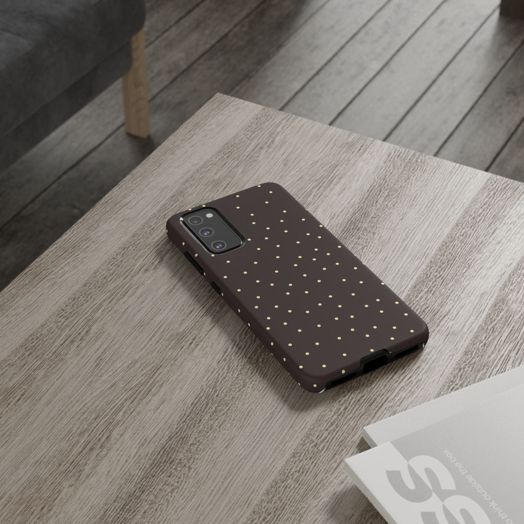 Brown Gold Polka Dot Tough Phone Case