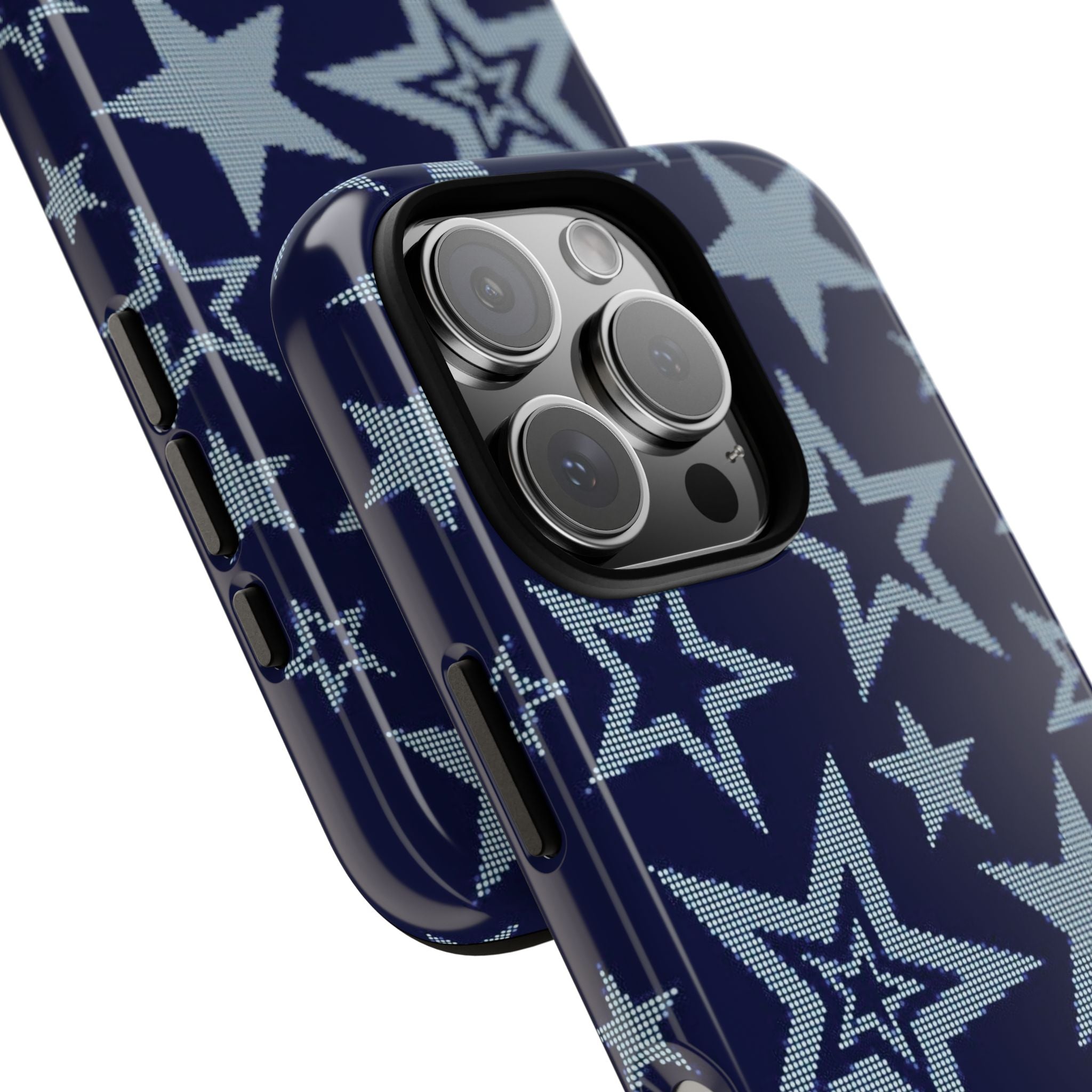 Navy Star Pattern Tough iPhone Case