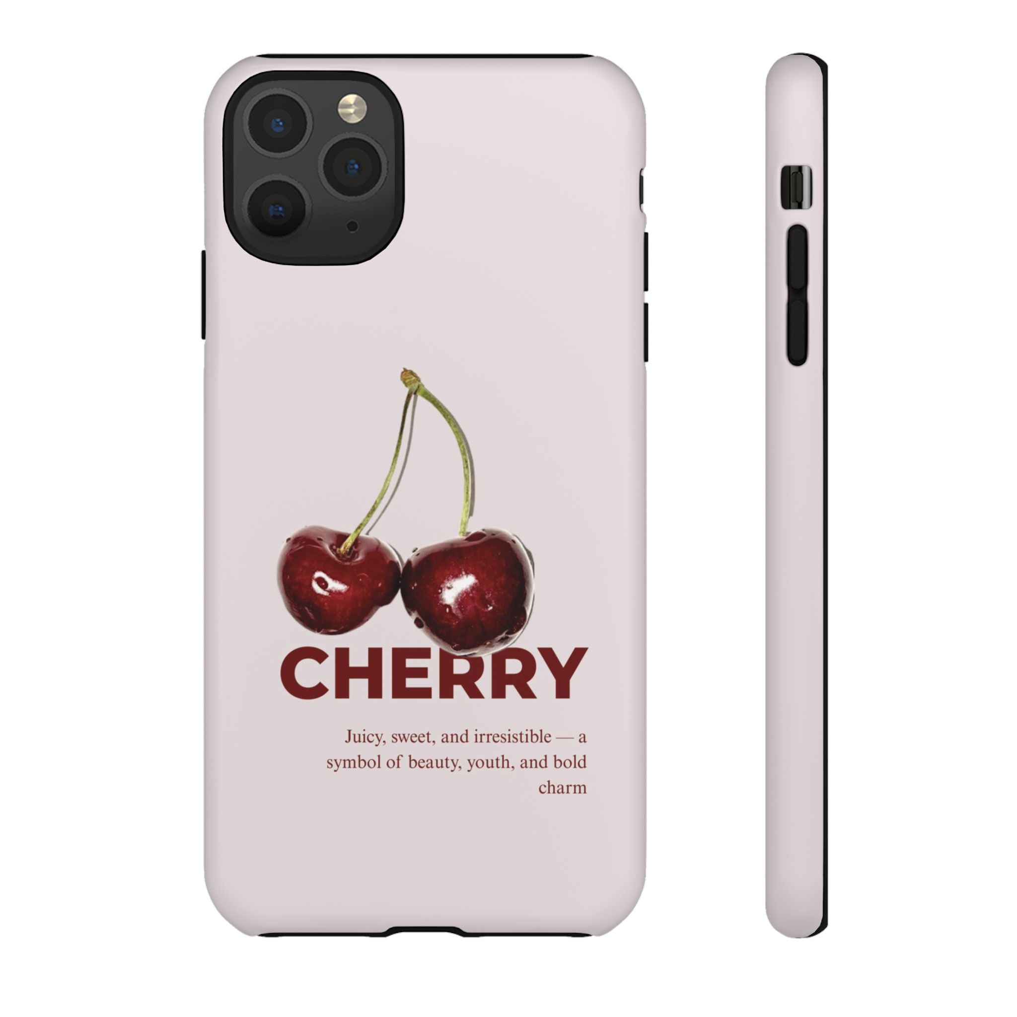 Cherry Vintage iPhone Case — Retro Cherry Illustration with 'CHERRY' Text