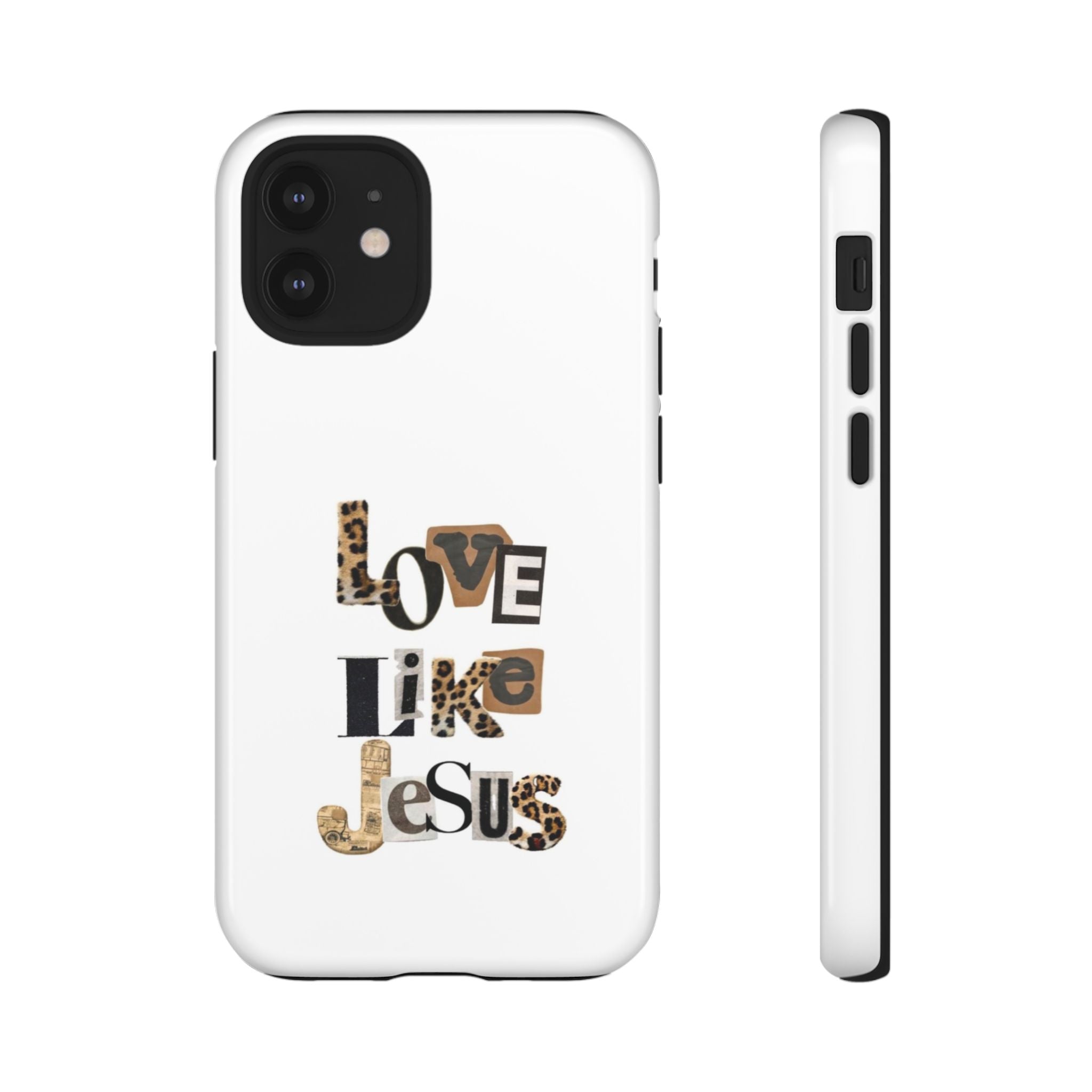"Love Like Jesus" Leopard Print Christian Tough Phone Case