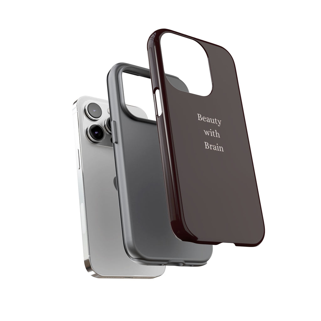 Tough Case — "Beauty with Brain" Protective iPhone Case (Sleek Maroon)