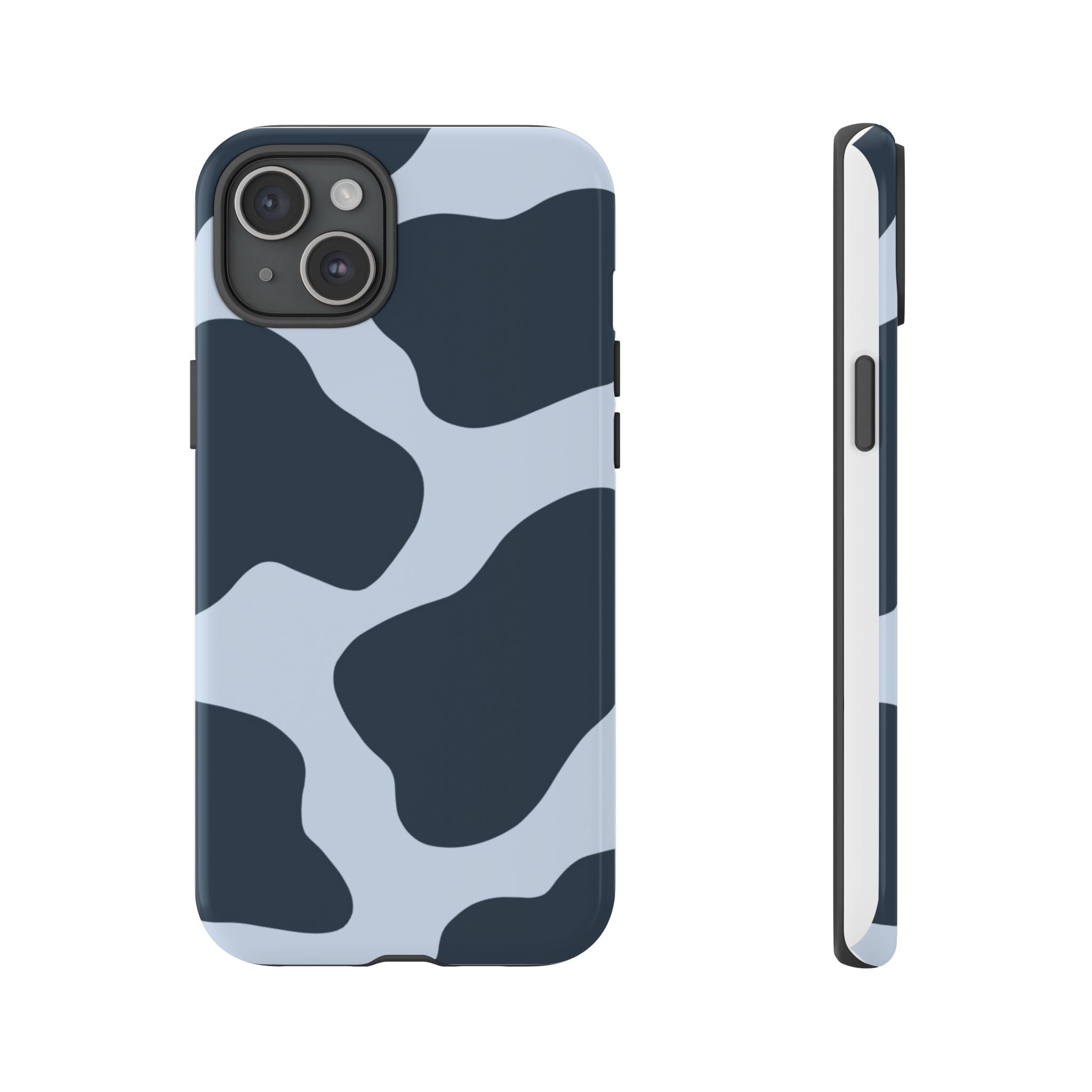 Cow Print Tough iPhone Case — Blue Black Abstract Pattern