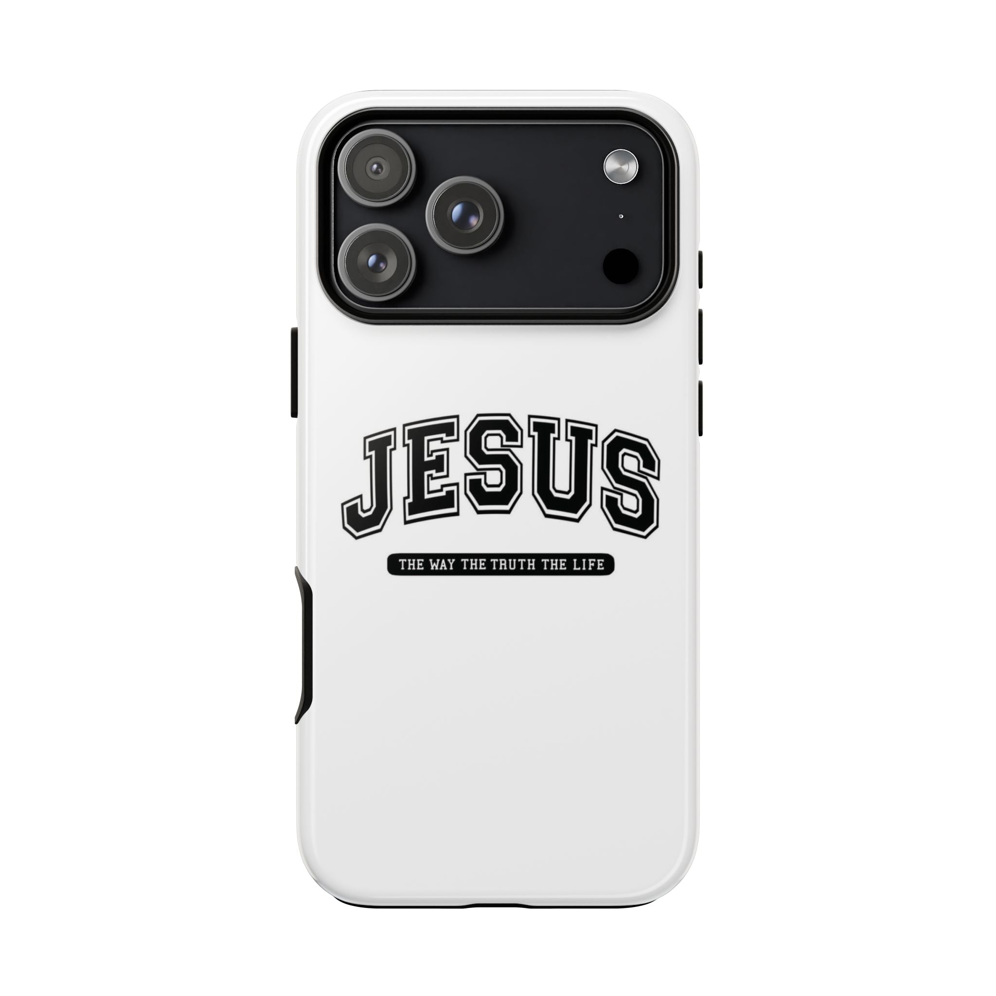 Jesus varsity phone case — 'Jesus: The Way The Truth The Life' tough protective cover