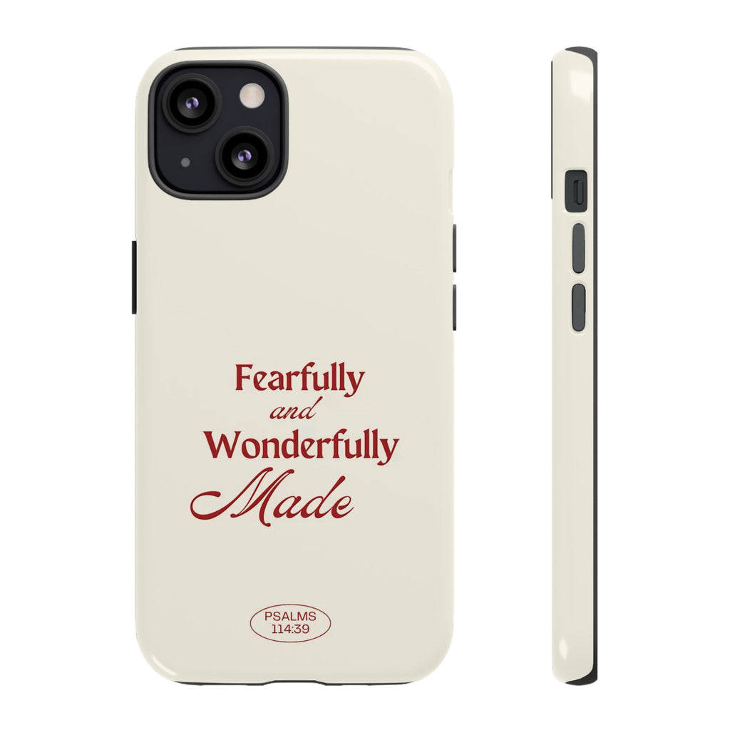 Tough Phone Case — "Fearfully and Wonderfully Made" Christian Scripture Protective Case