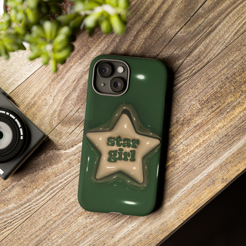 Star Girl iPhone Case — Green Star Protective Case