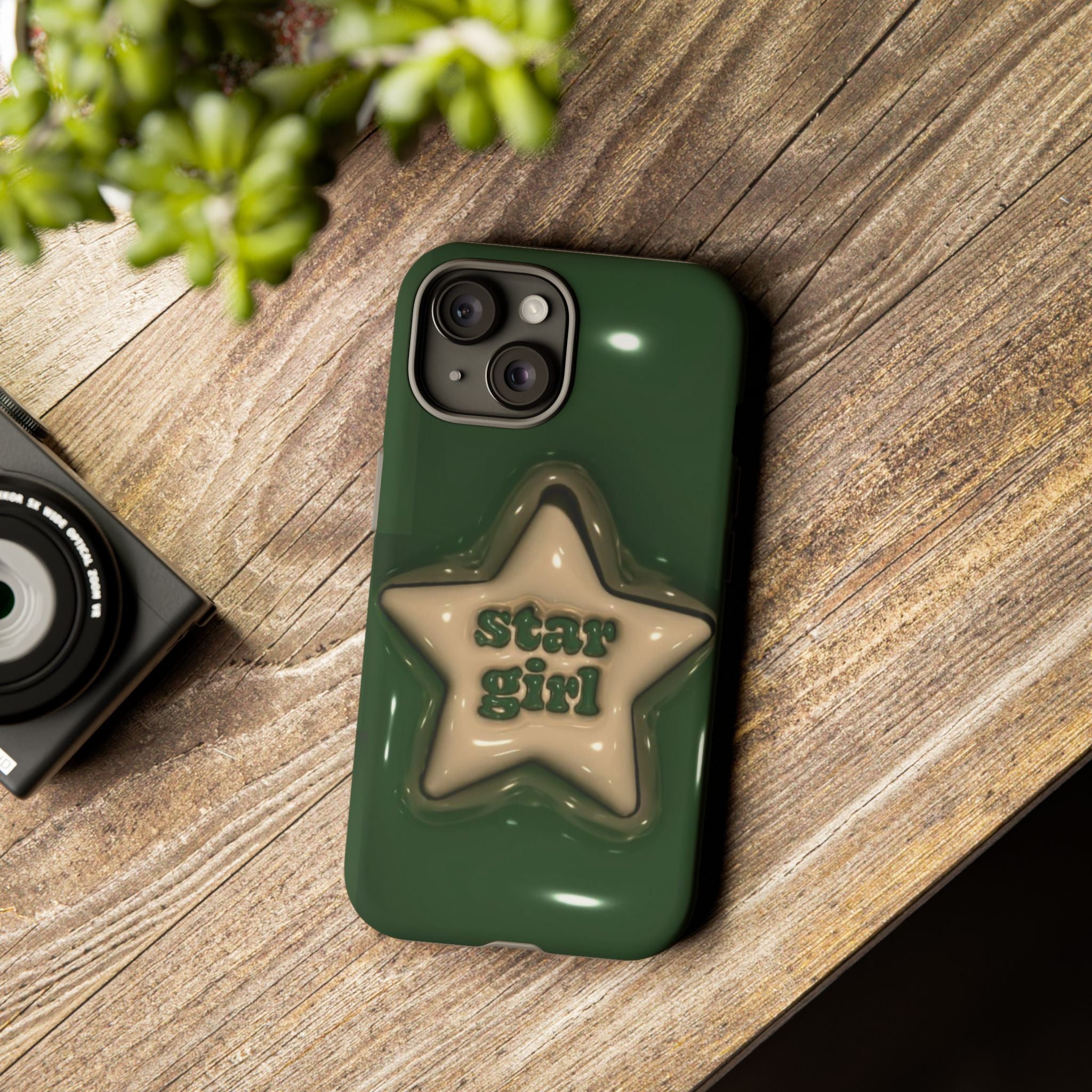 Star Girl iPhone Case — Green Star Protective Case