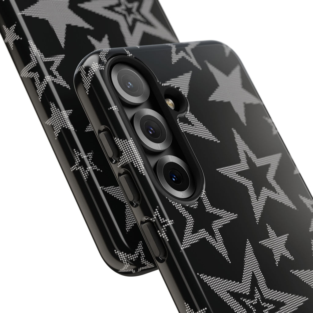 Black Star Pattern Tough Phone Case — Durable Protective Phone Cover