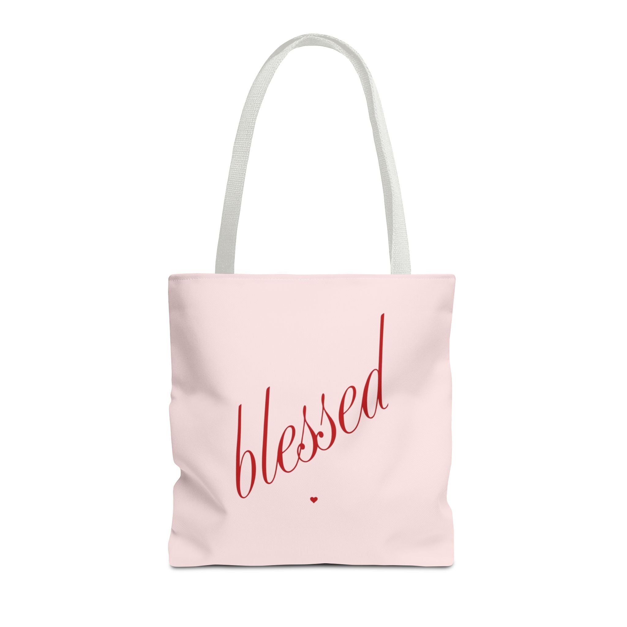 Blessed Script Tote Bag — Pink Everyday Carryall
