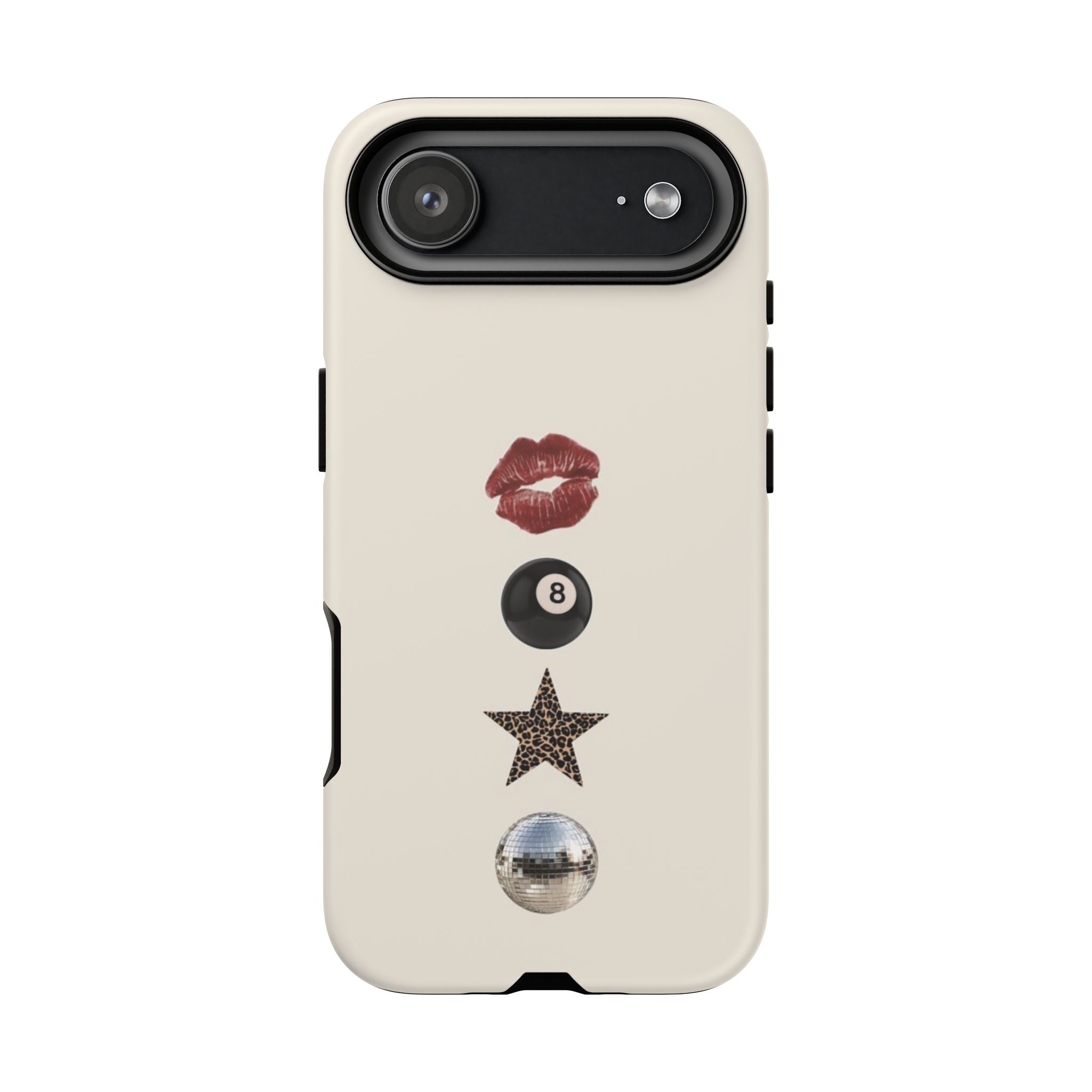 Kiss 8-Ball Star iPhone Case – Trendy Minimalist Protective Cover