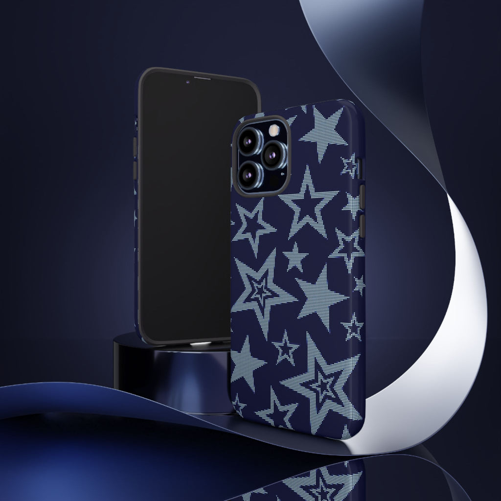Navy Star Pattern Tough iPhone Case