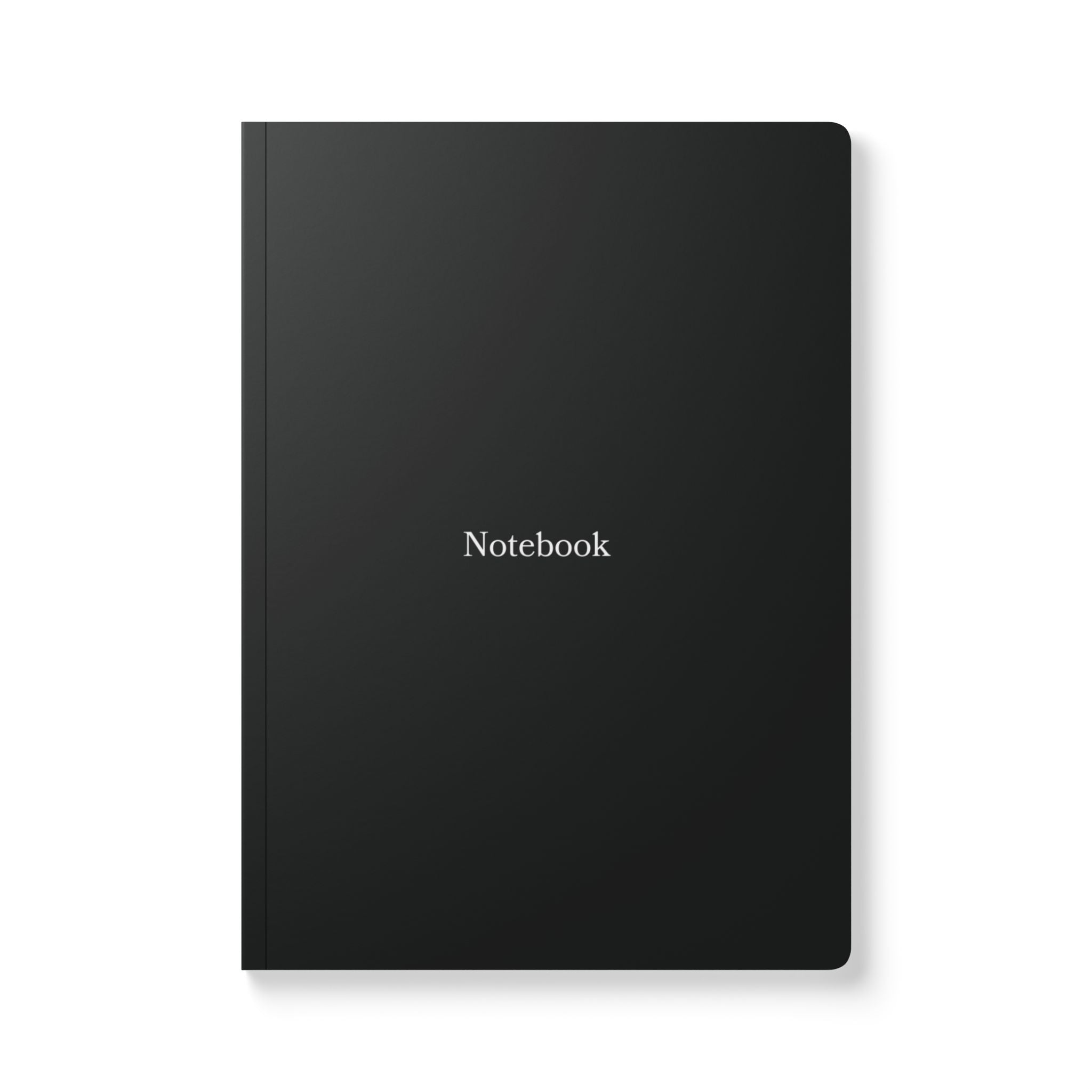 Softcover Journal — Minimal Black Notebook with Inside Prints