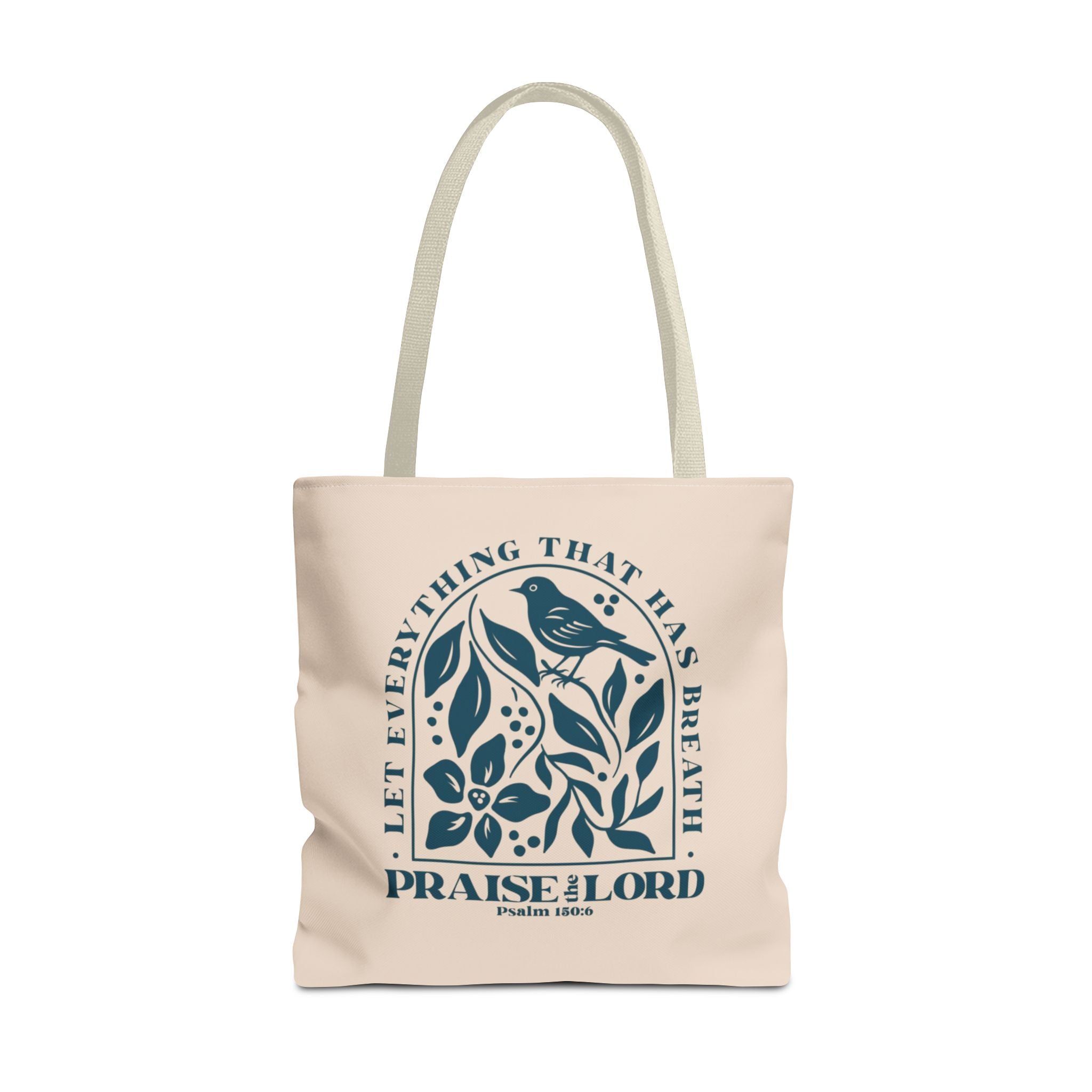 "Praise the Lord" Floral Psalm 150:6 Tote Bag