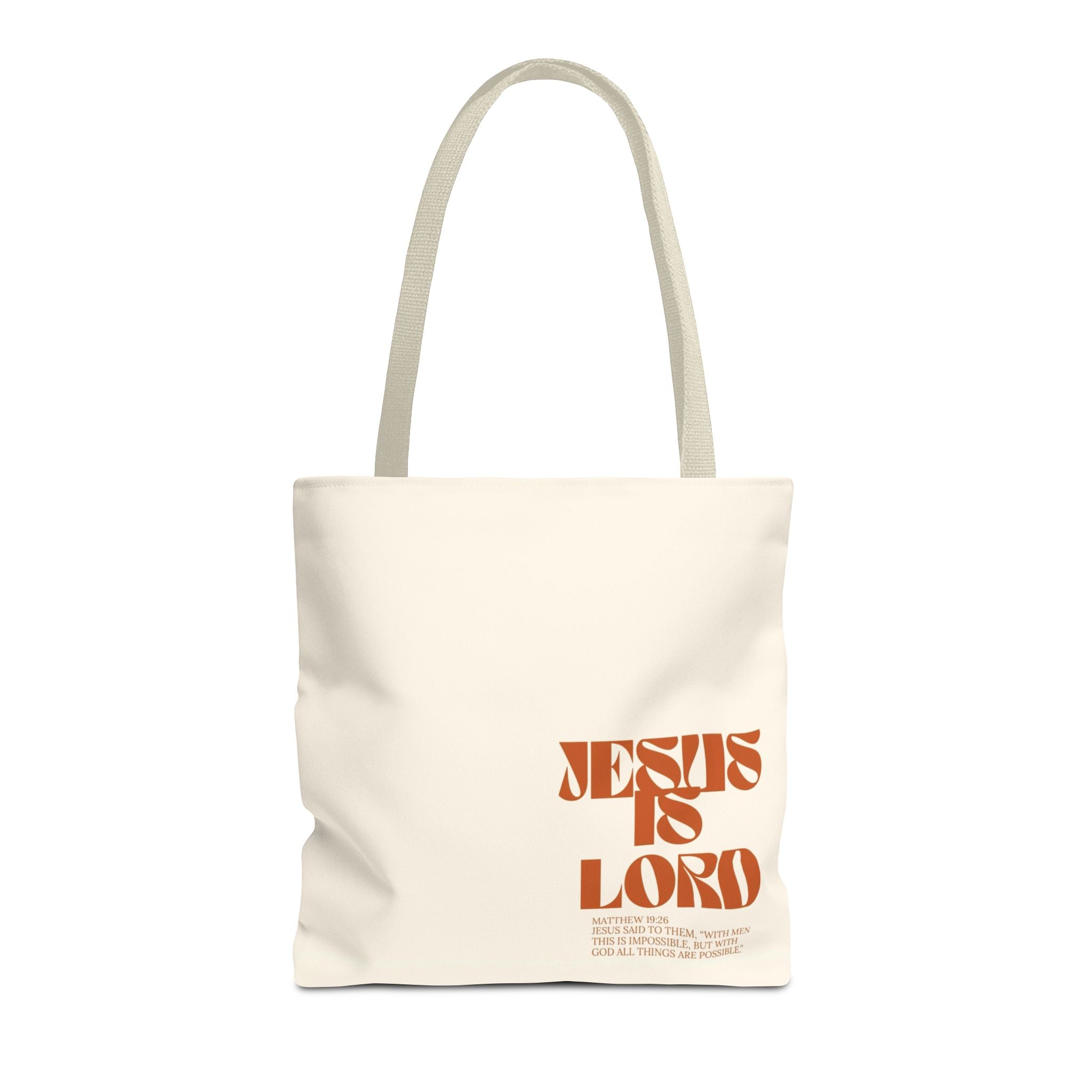 "Jesus Is Lord" Tote Bag — Faith-Based Christian Quote Everyday Tote