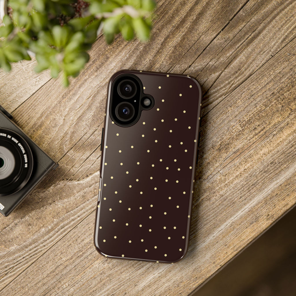 Brown Gold Polka Dot Tough Phone Case