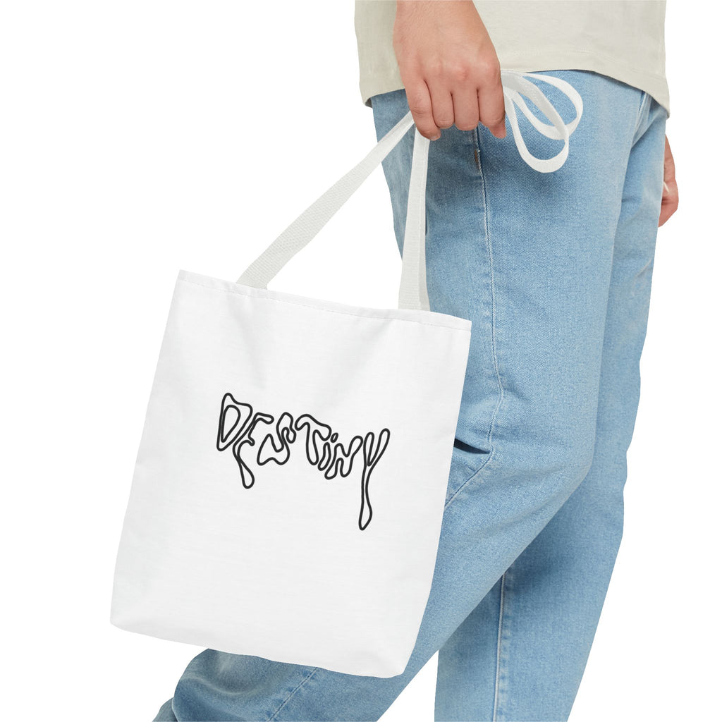 Destiny Script Tote Bag – Minimalist Graphic Canvas Tote
