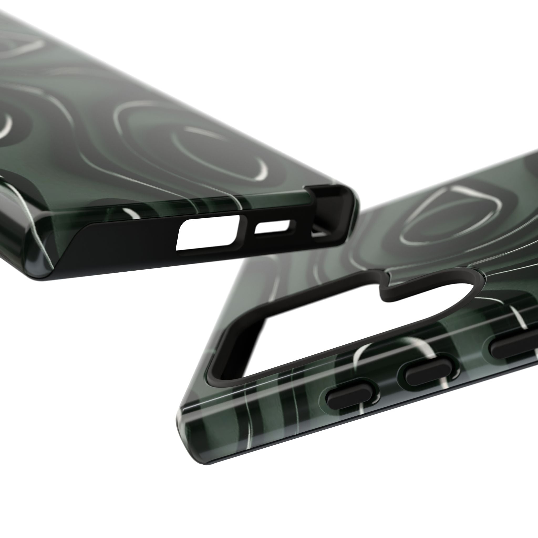 Dark Green Abstract Swirl Tough Phone Case