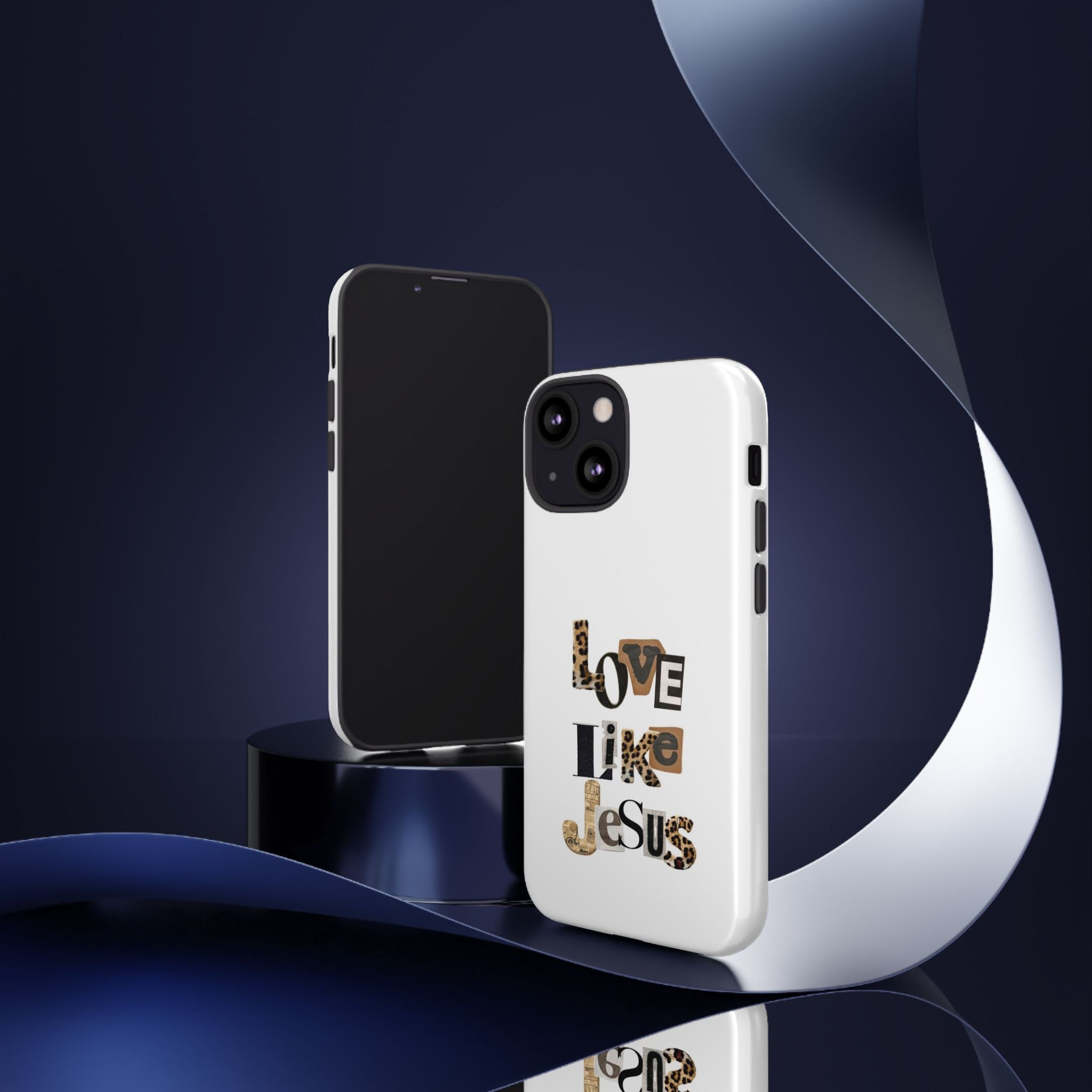 "Love Like Jesus" Leopard Print Christian Tough Phone Case