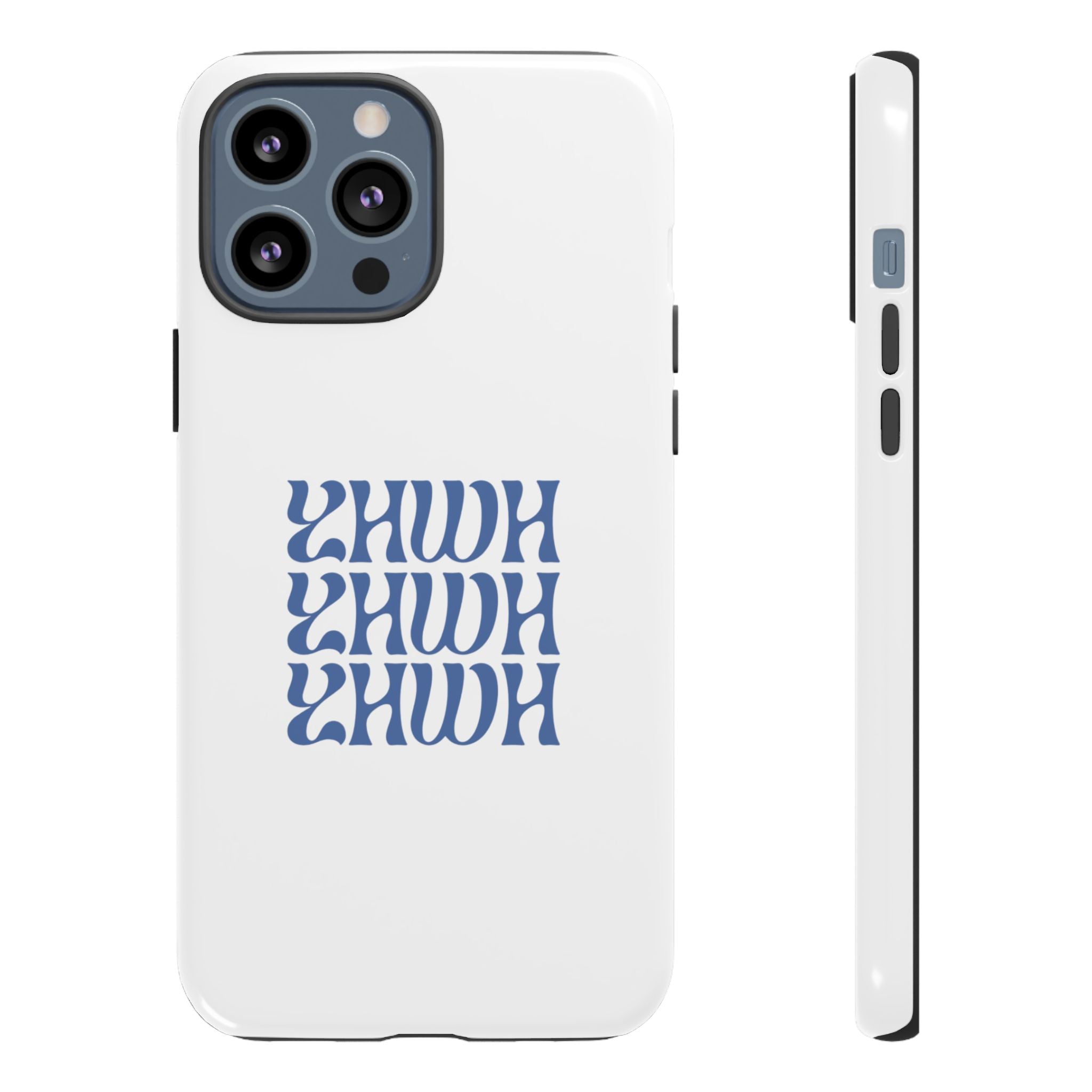 "YHWH" — Retro Blue Wavy Tough Phone Case