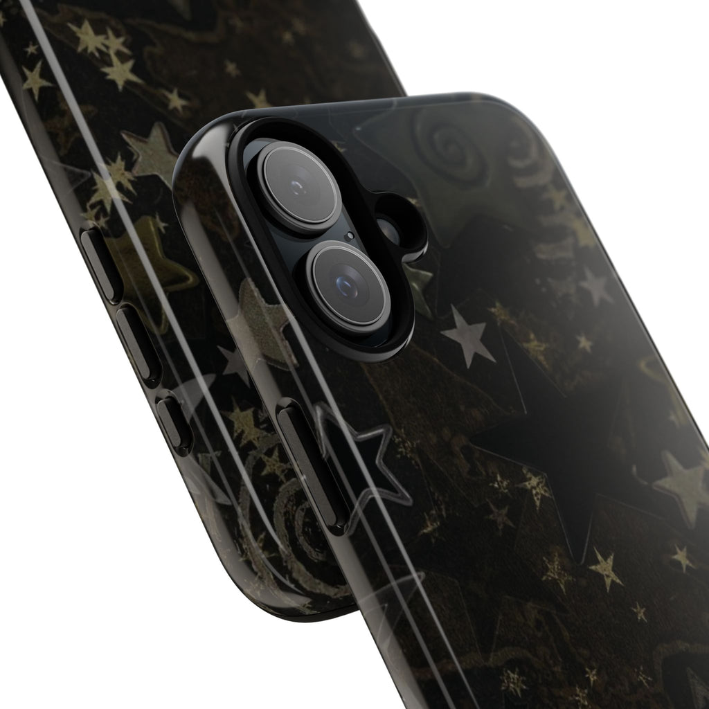 Black Starry iPhone Case – Protective Tough Case with Subtle Galaxy Pattern