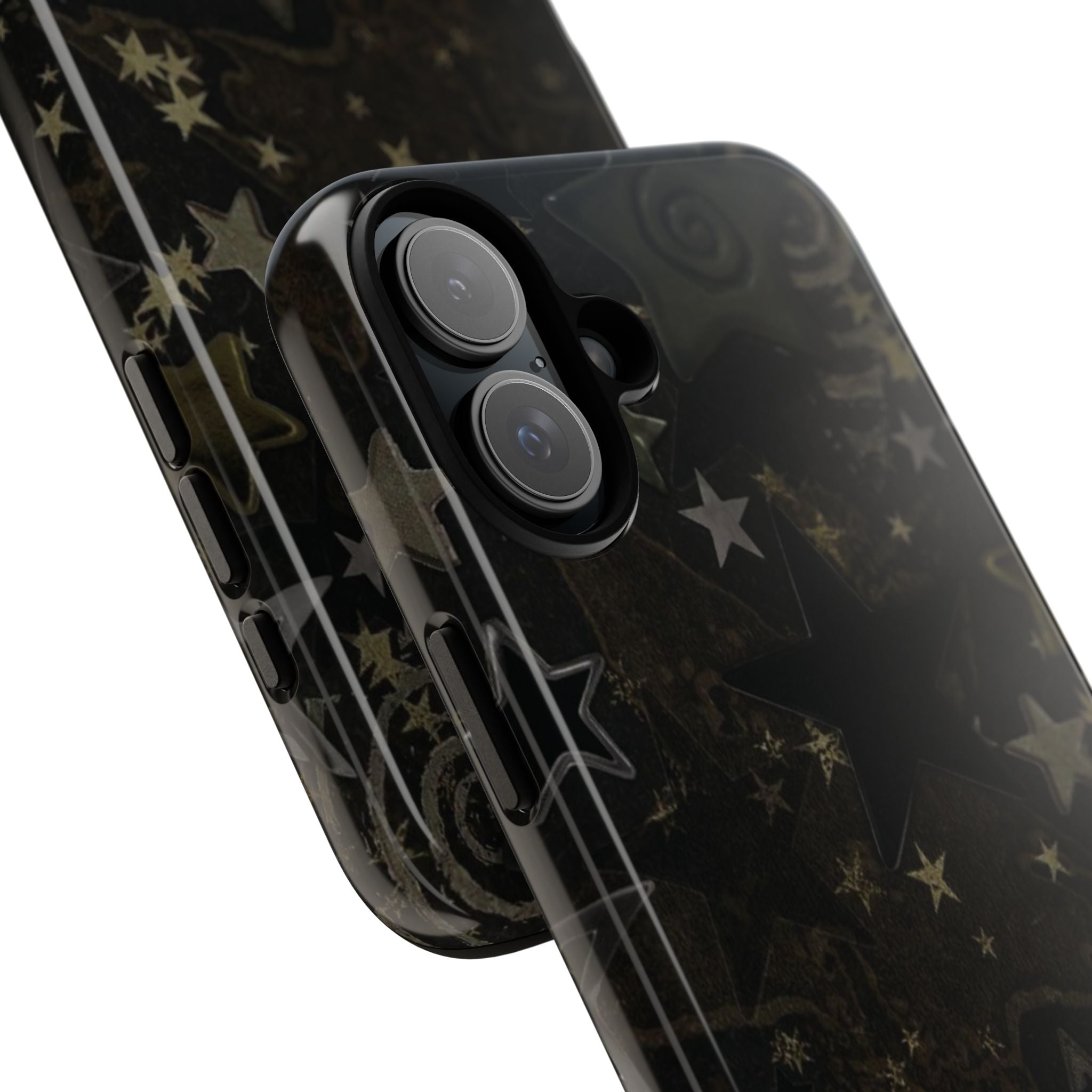 Black Starry iPhone Case – Protective Tough Case with Subtle Galaxy Pattern