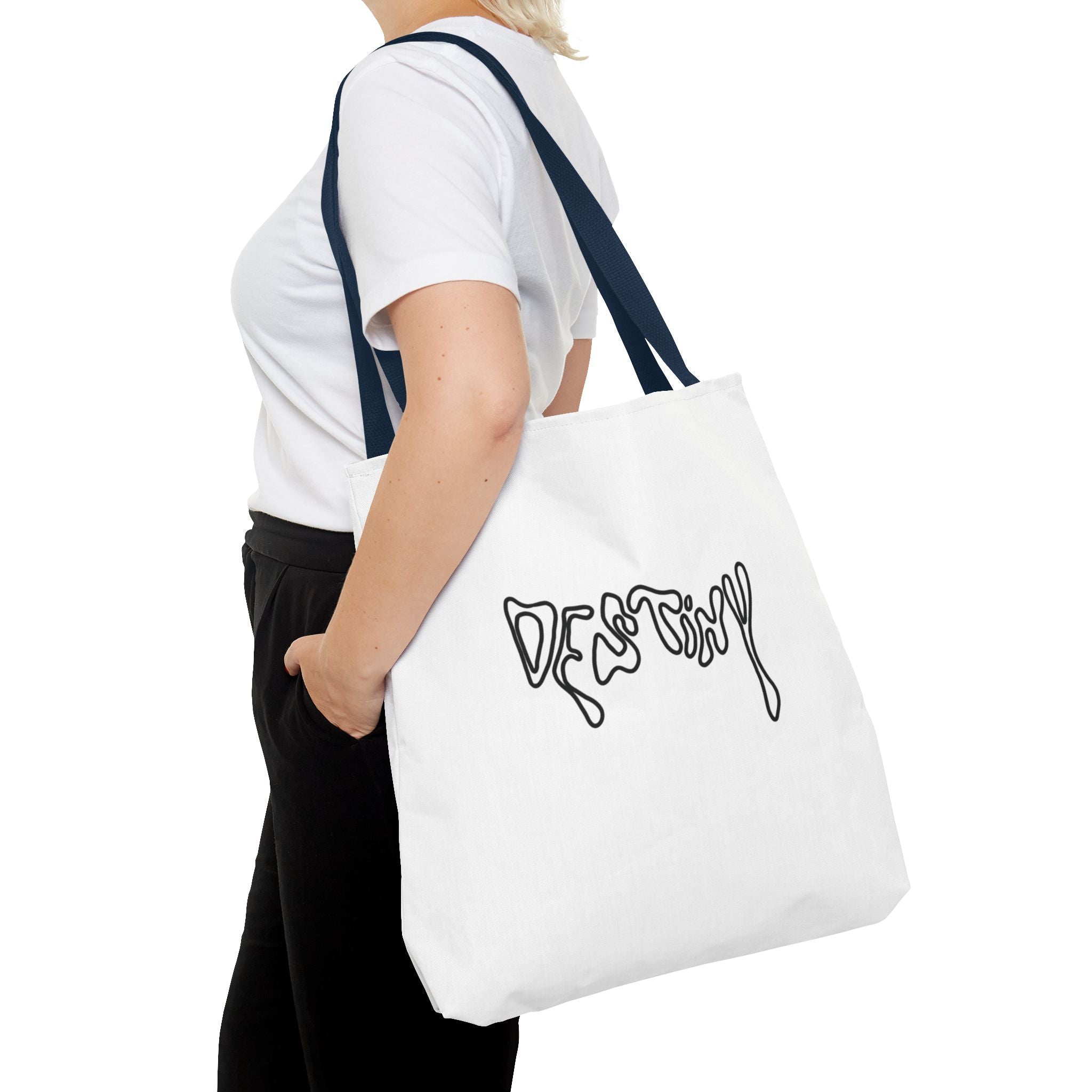 Destiny Script Tote Bag – Minimalist Graphic Canvas Tote
