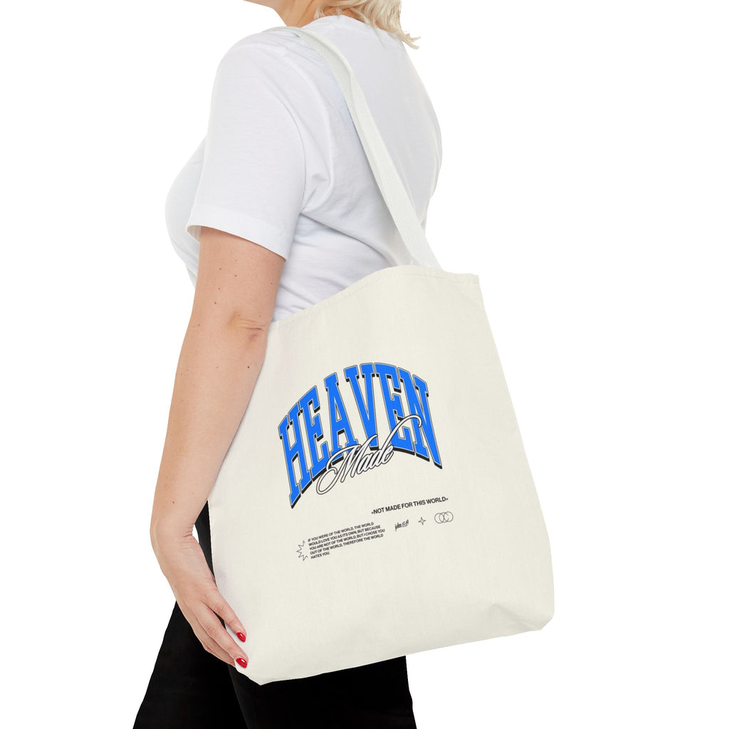 Heaven Music Tote Bag - Retro Blue Graphic All-Over Print