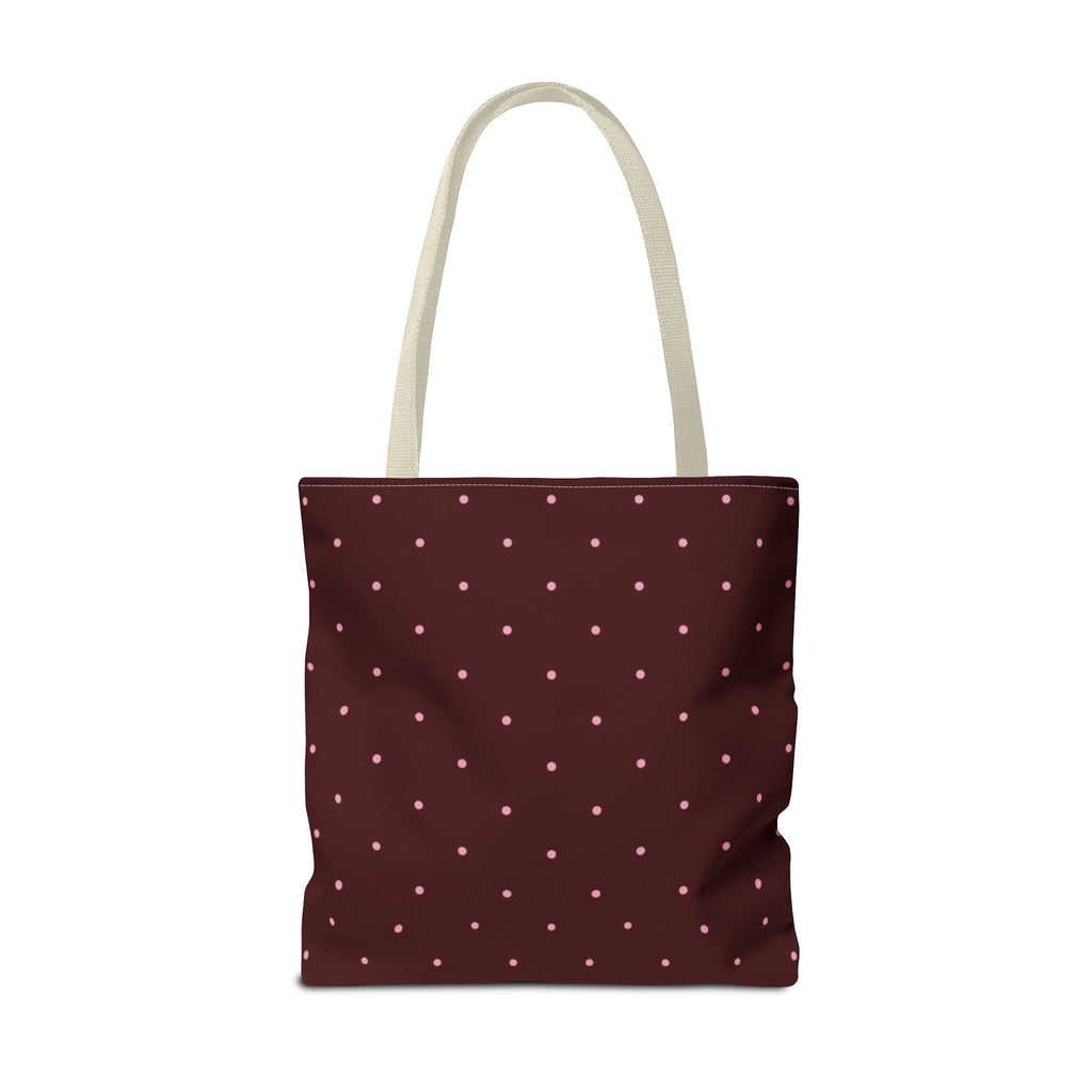 Burgundy Polka Dot Tote Bag