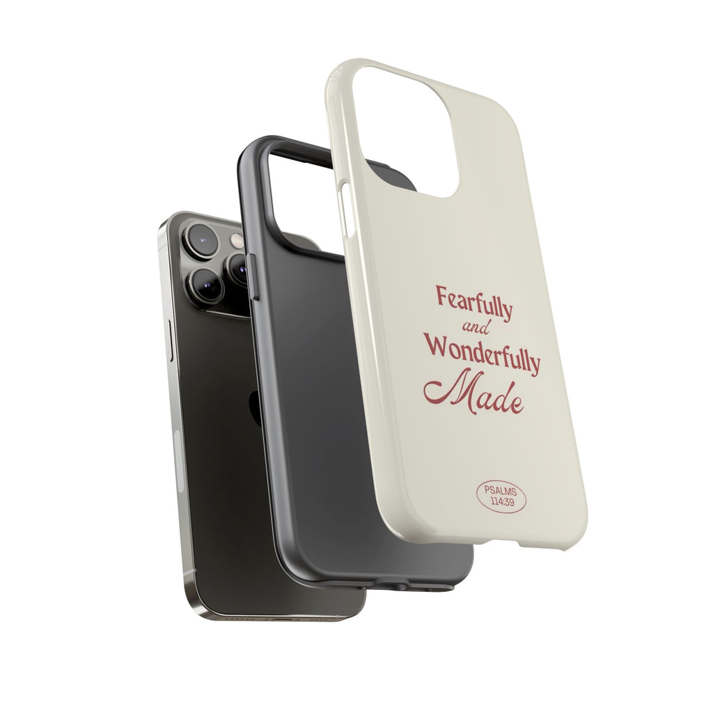 Tough Phone Case — "Fearfully and Wonderfully Made" Christian Scripture Protective Case