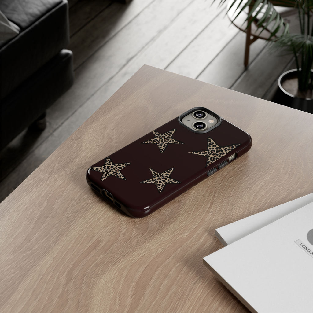 Leopard Star iPhone Case — Chic Brown Protective Tough Case