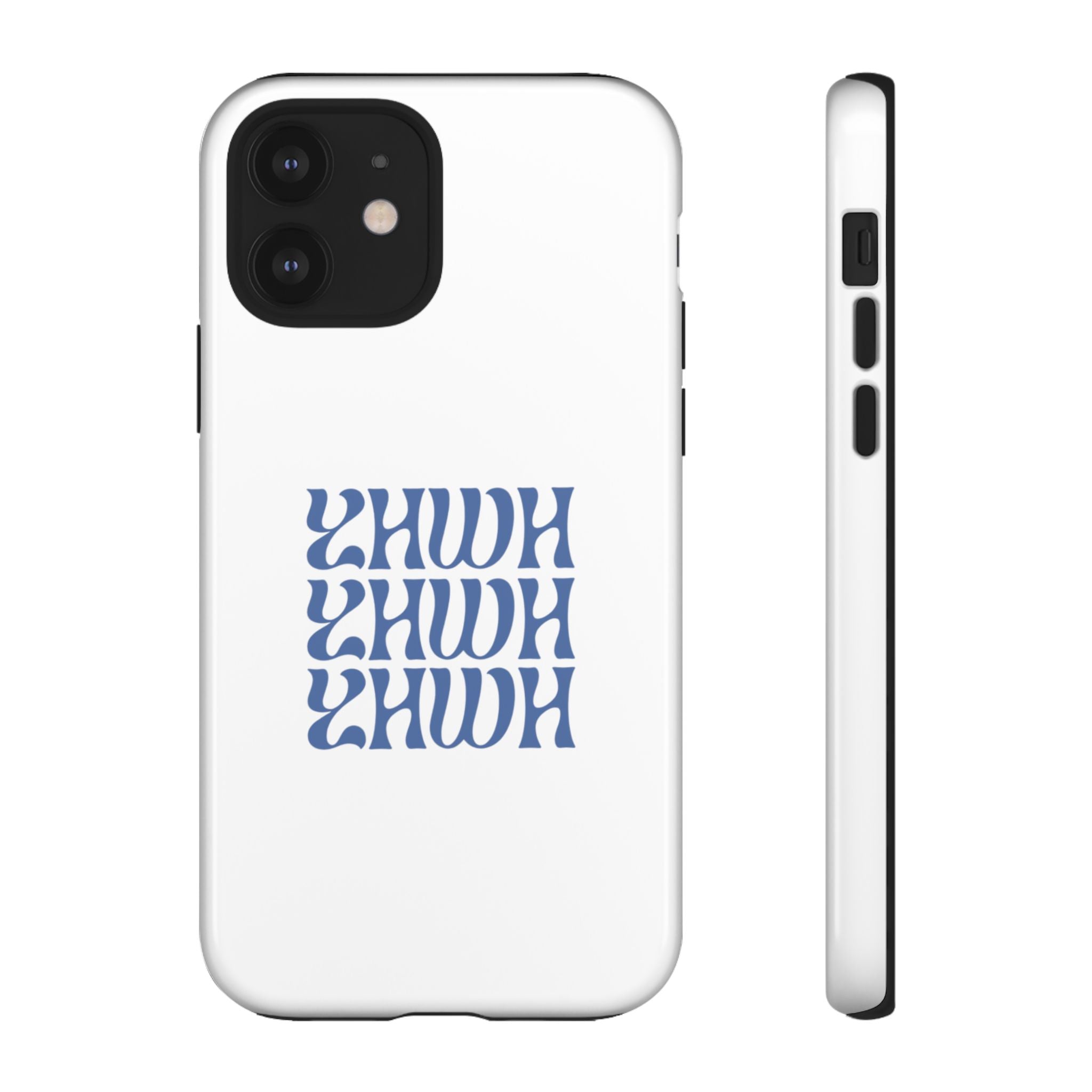 "YHWH" — Retro Blue Wavy Tough Phone Case