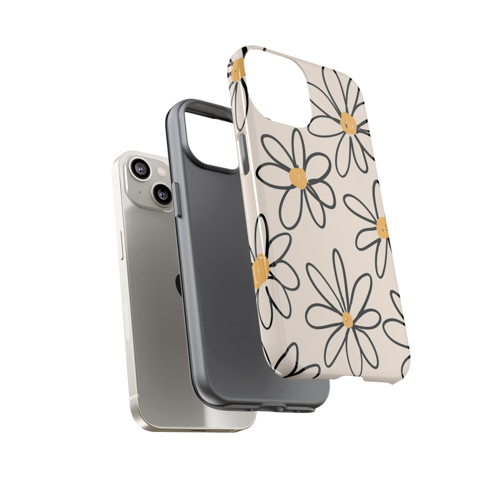 Daisy Sketch iPhone Case — Floral Protective Phone Cover