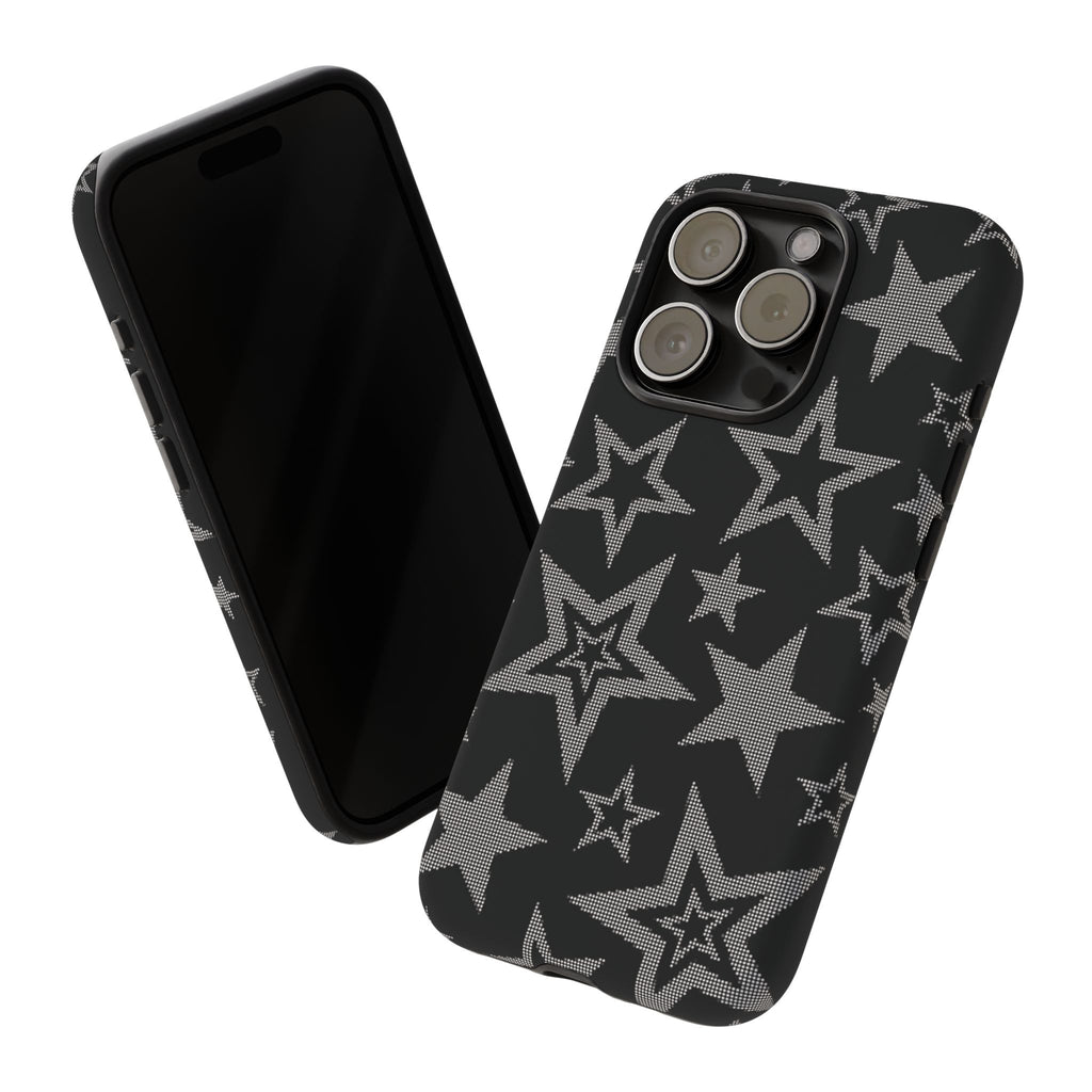 Black Star Pattern Tough Phone Case — Durable Protective Phone Cover