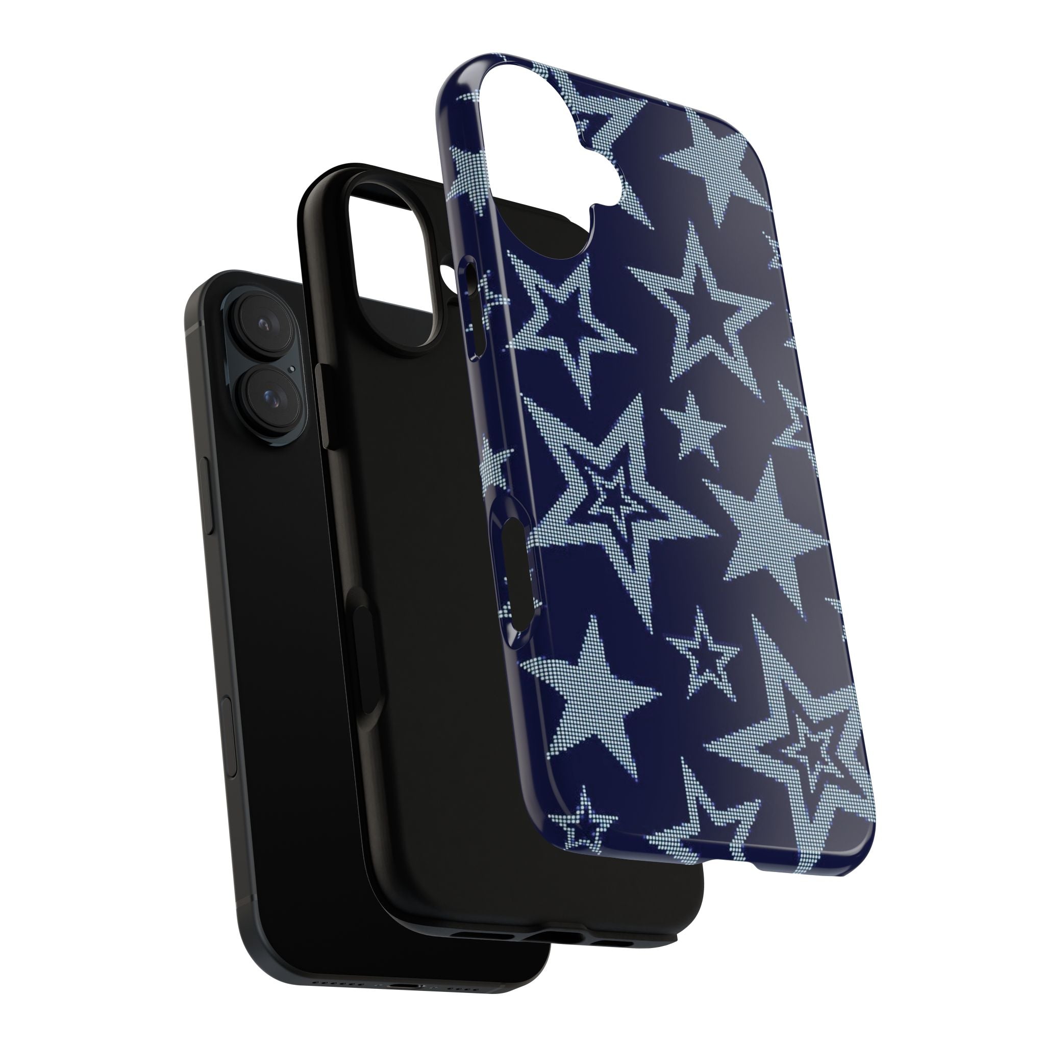 Navy Star Pattern Tough iPhone Case
