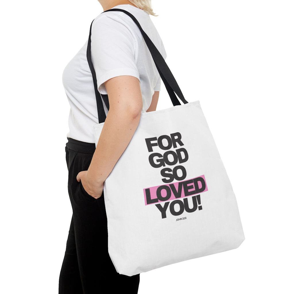 For God So Loved You Tote Bag — Inspirational Christian Canvas Tote