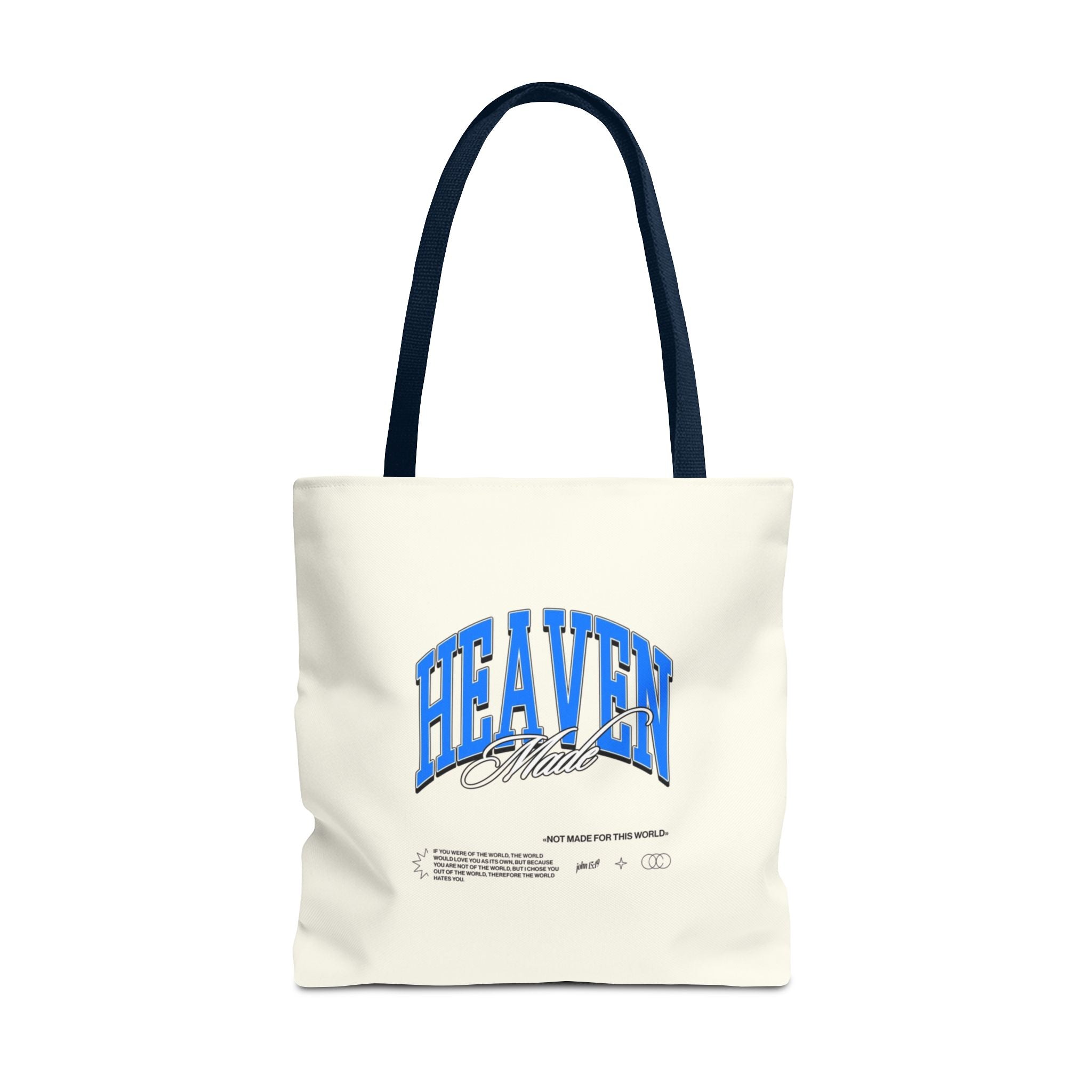 Heaven Music Tote Bag - Retro Blue Graphic All-Over Print