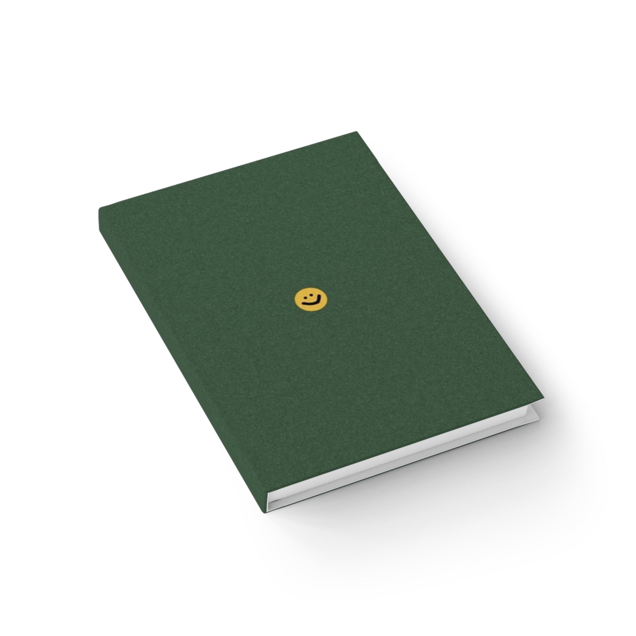 Green Smiley Hardcover Journal — Ruled Hardcover Notebook for Positive Notes & Daily Planning