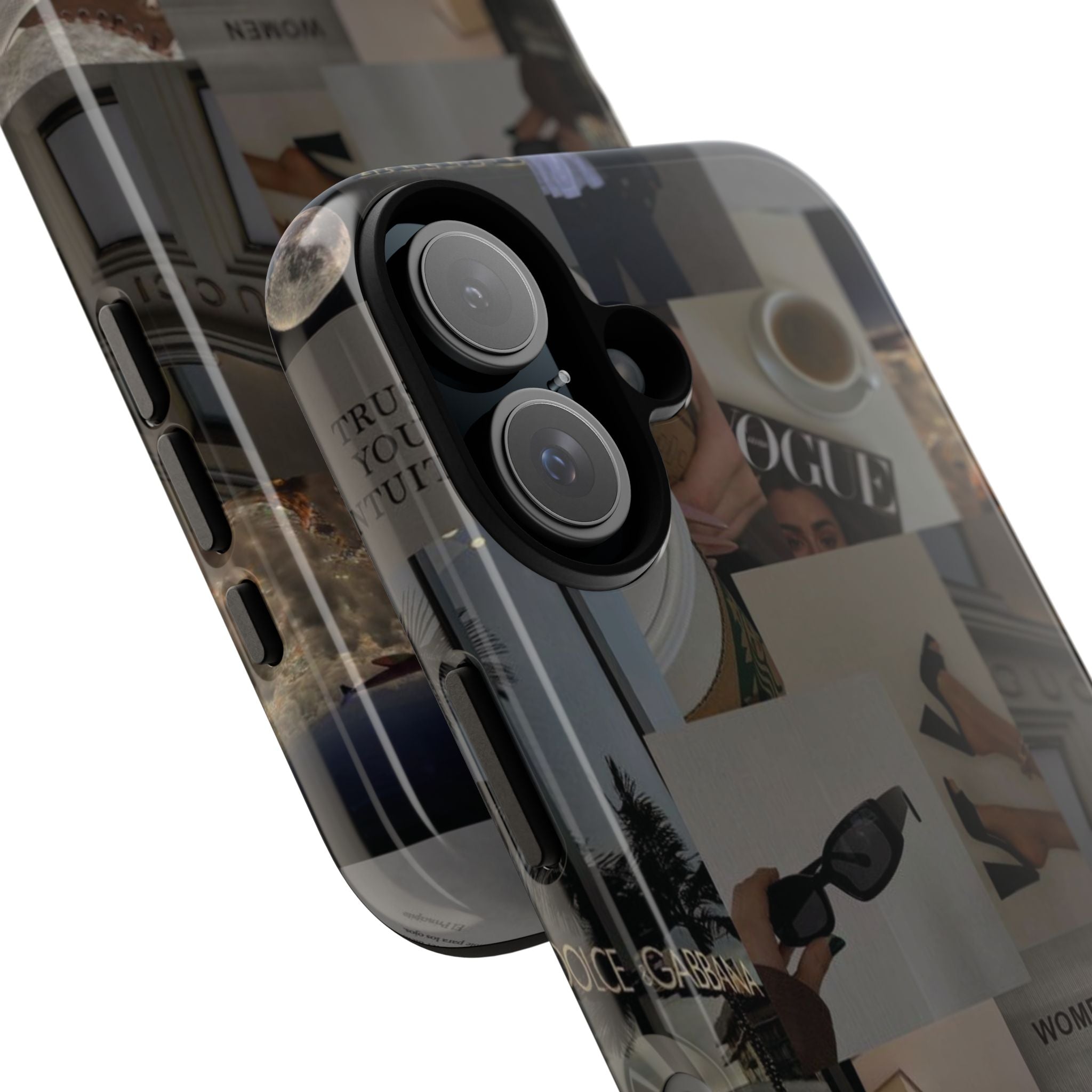 Collage Aesthetic Tough iPhone Case — Chic Cafe & Fashion Mood Board