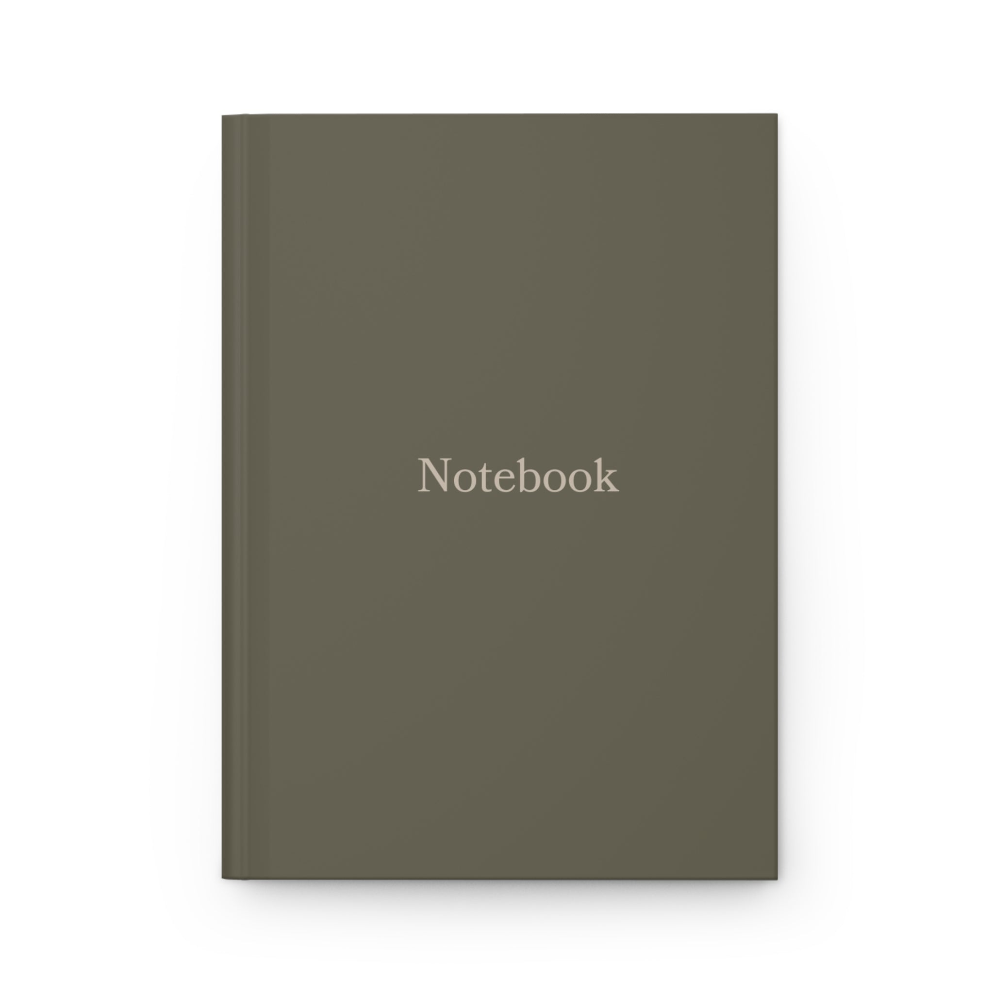 Minimal Olive Hardcover Notebook — 'Notebook' Matte Journal