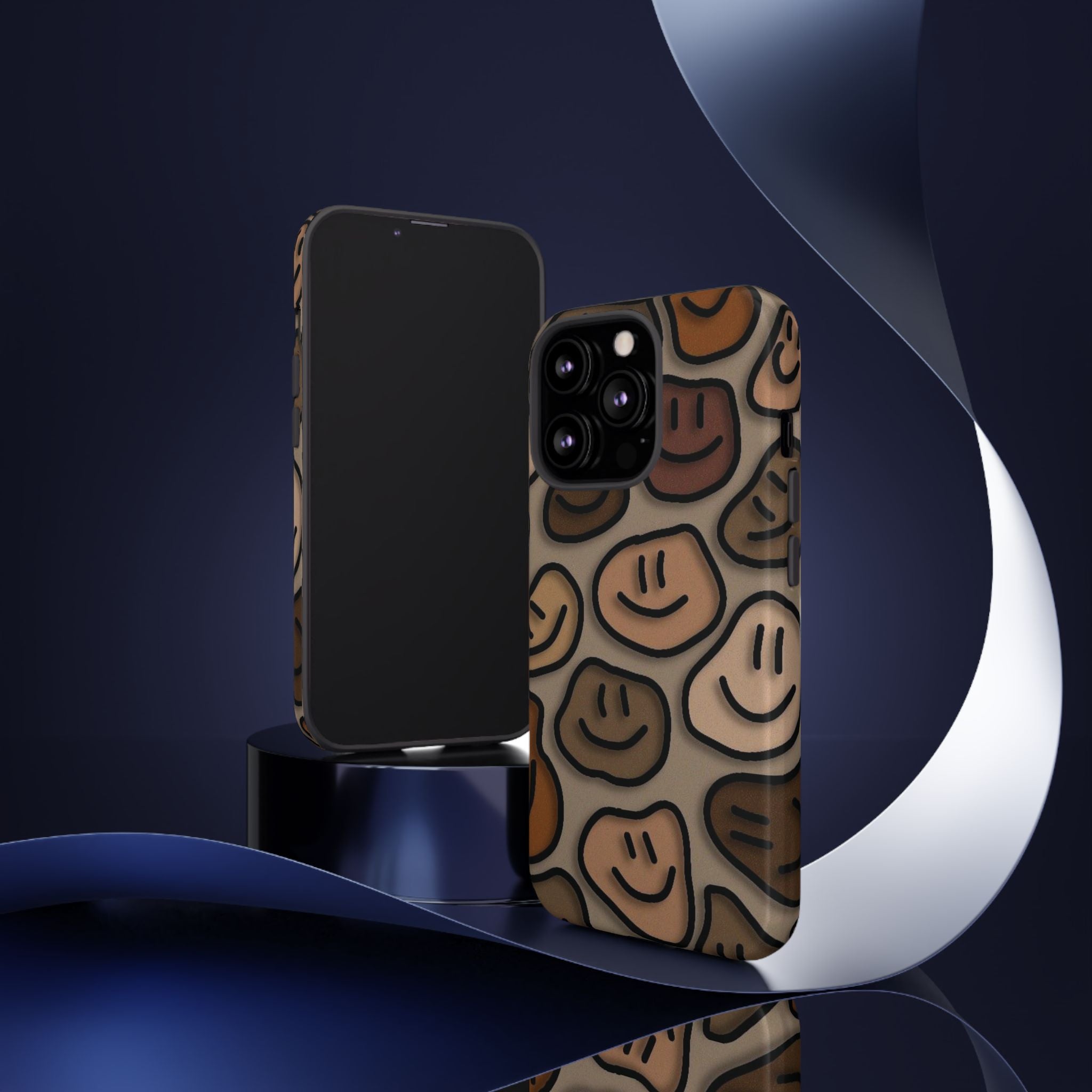 Smiley Faces iPhone Case — Neutral Brown Diverse Smiles Protective Cover