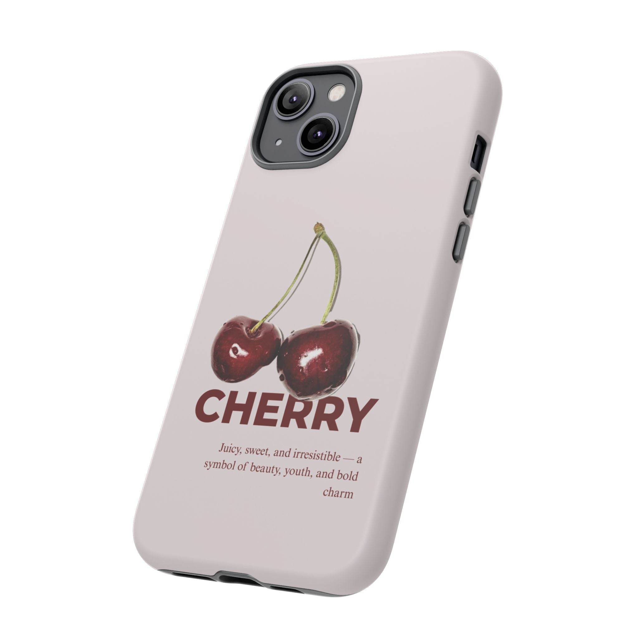 Cherry Vintage iPhone Case — Retro Cherry Illustration with 'CHERRY' Text