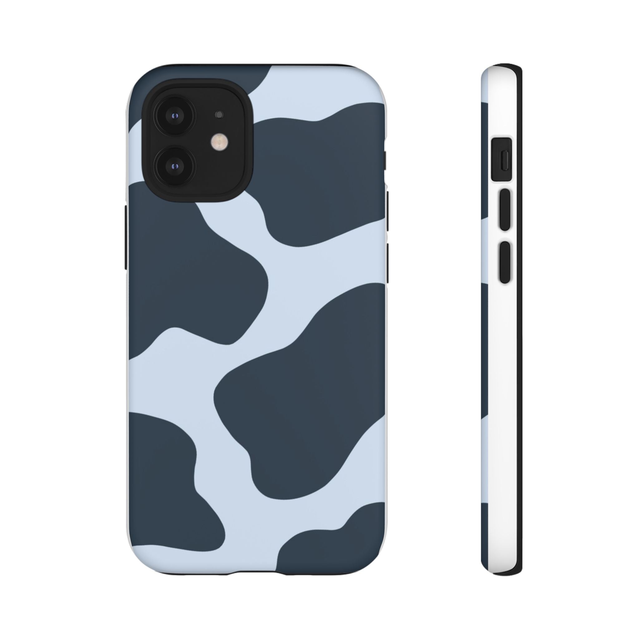 Cow Print Tough iPhone Case — Blue Black Abstract Pattern